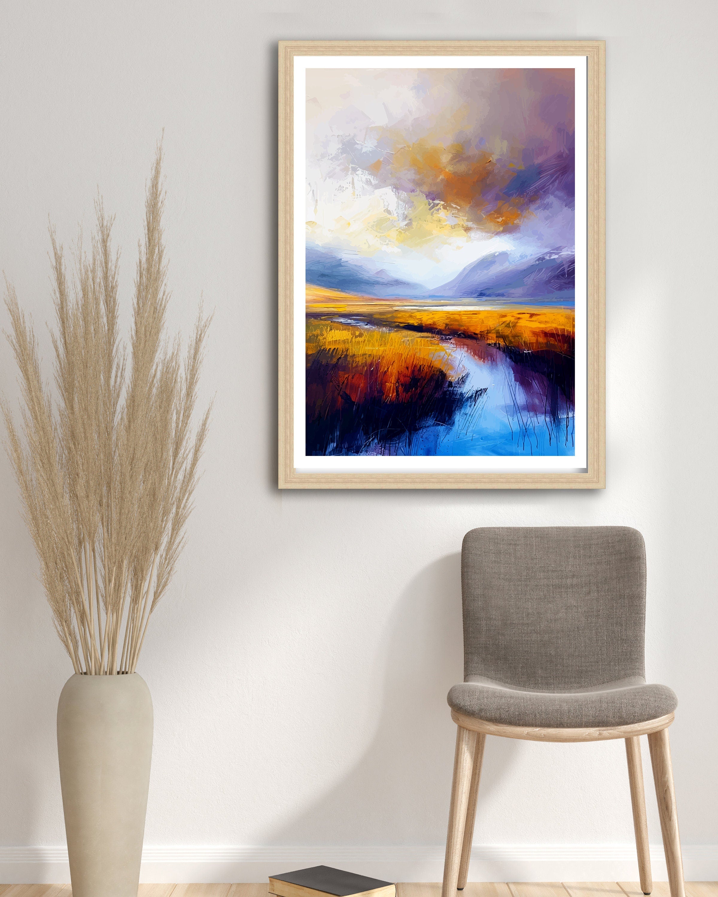 Glencoe Abstract Landscape Poster Scottish Highlands Art Mystical Valley Poster Modern Scotland