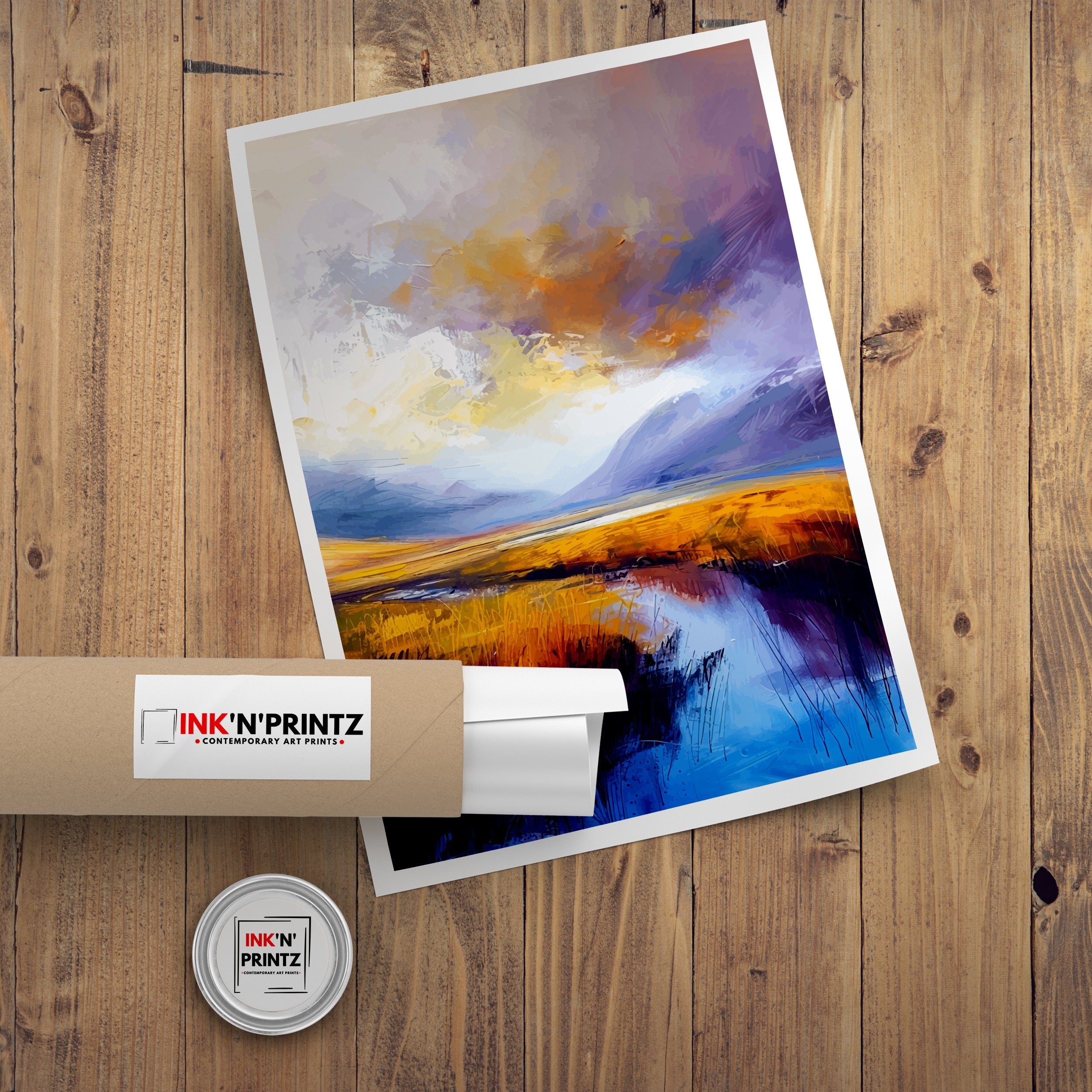 Glencoe Abstract Landscape Poster Scottish Highlands Art Mystical Valley Poster Modern Scotland