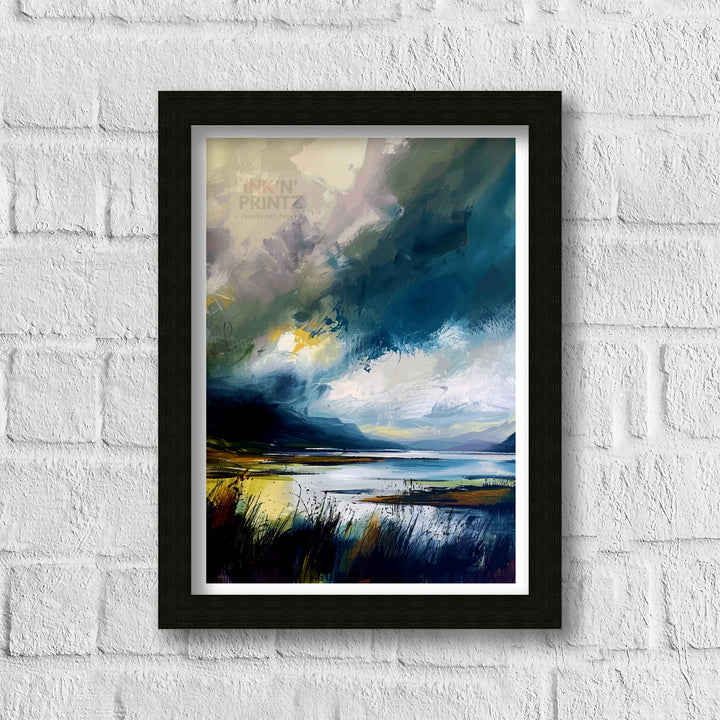 Glencoe Abstract Landscape Poster Scottish Highlands Art Mystical Valley Poster Modern Scotland