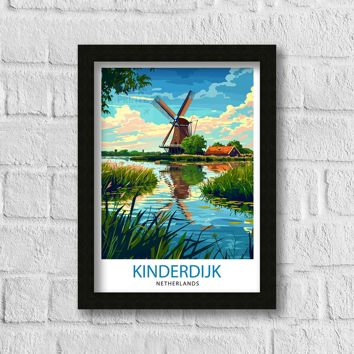 Giethoorn Netherlands Travel Poster Venice of the North Art Water Village Poster Dutch Canals