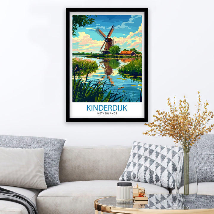 Giethoorn Netherlands Travel Poster Venice of the North Art Water Village Poster Dutch Canals