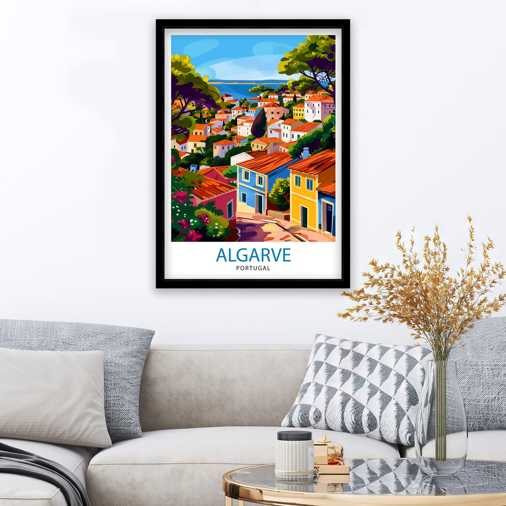 Algarve Portugal Travel Print Algarve Wall Decor Algarve Poster Portugal Travel Prints Algarve Art Print Algarve Illustration Algarve Wall