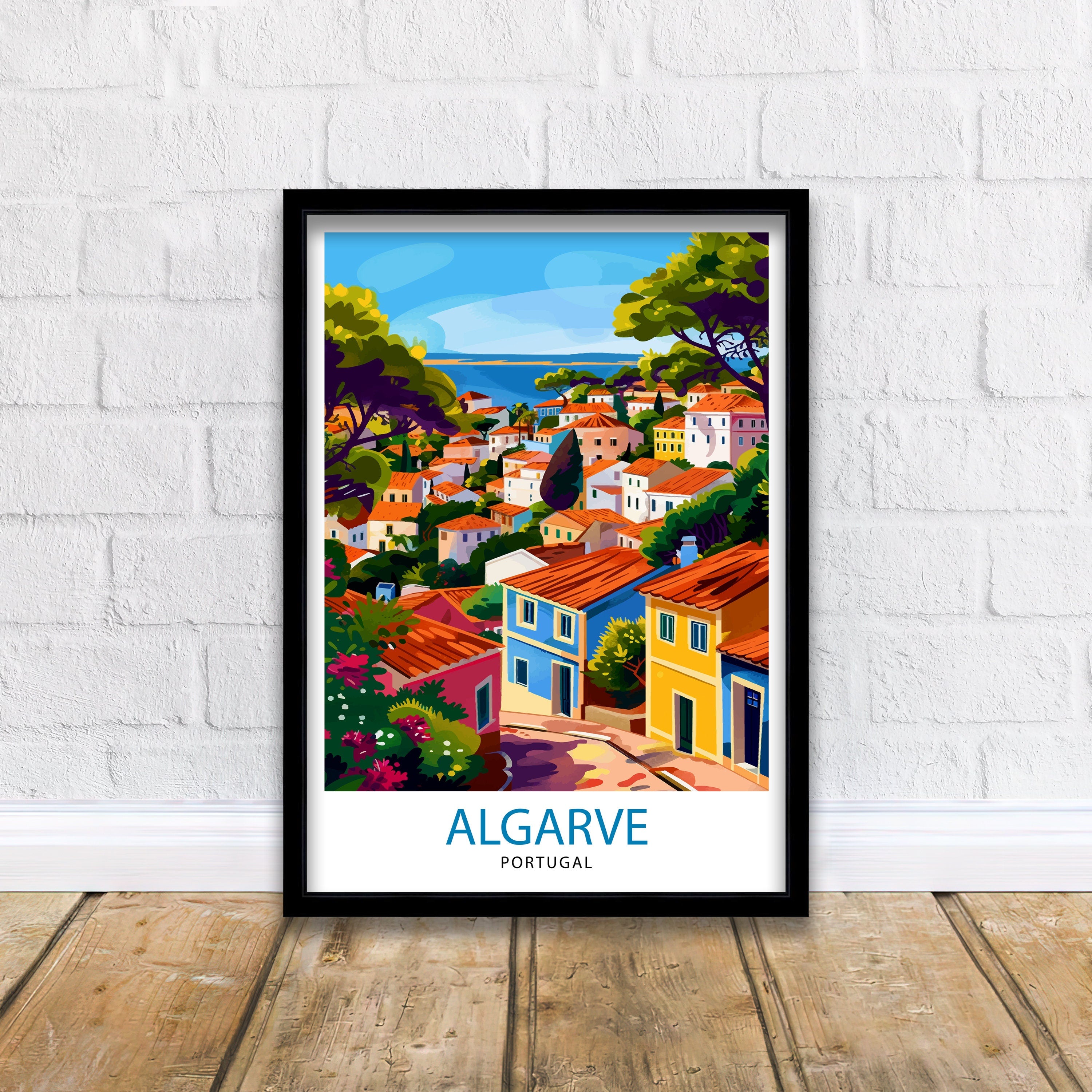 Algarve Portugal Travel Print Algarve Wall Decor Algarve Poster Portugal Travel Prints Algarve Art Print Algarve Illustration Algarve Wall