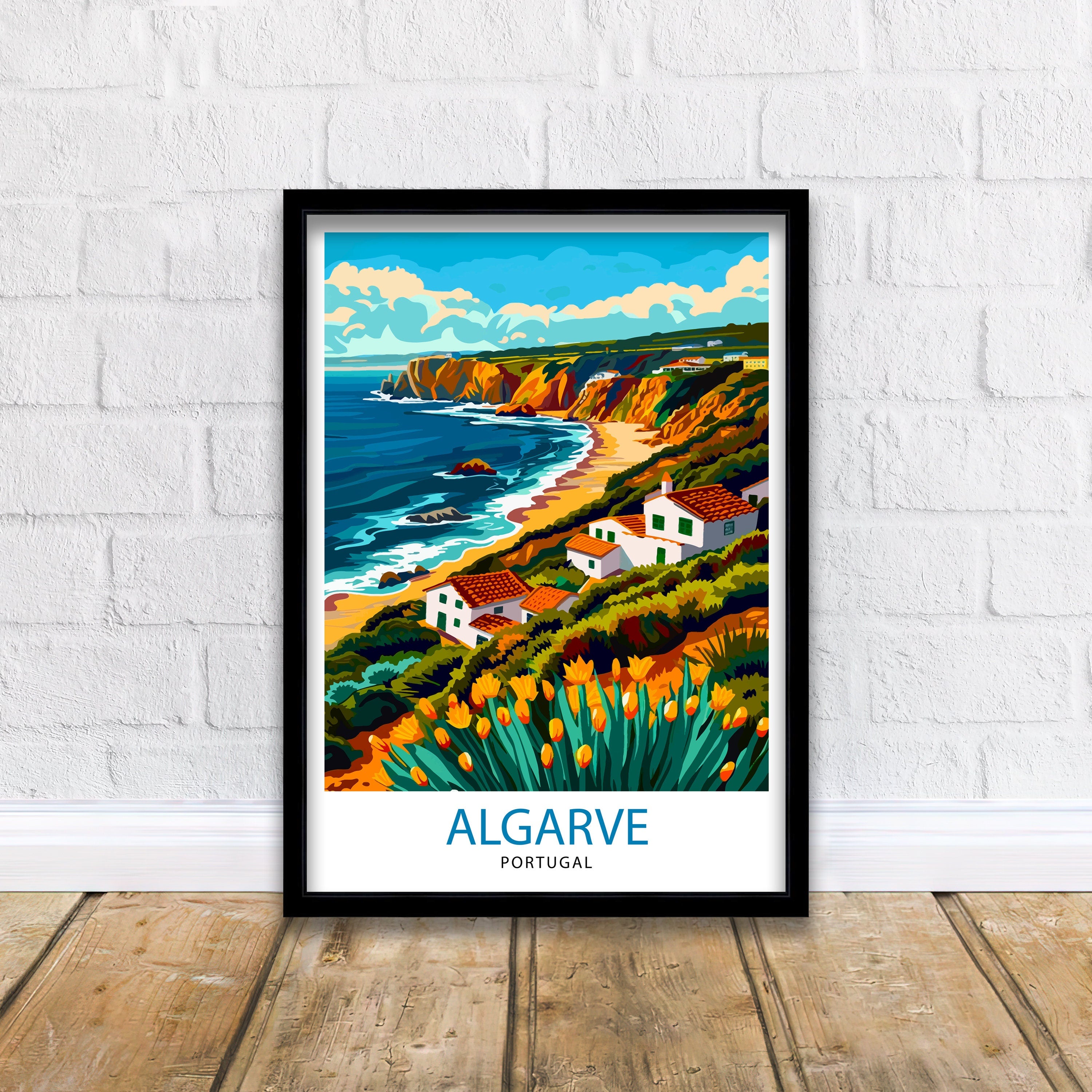 Algarve Portugal Travel Print Algarve Wall Decor Algarve Poster Portugal Travel Prints Algarve Art Print Algarve Illustration Algarve Wall