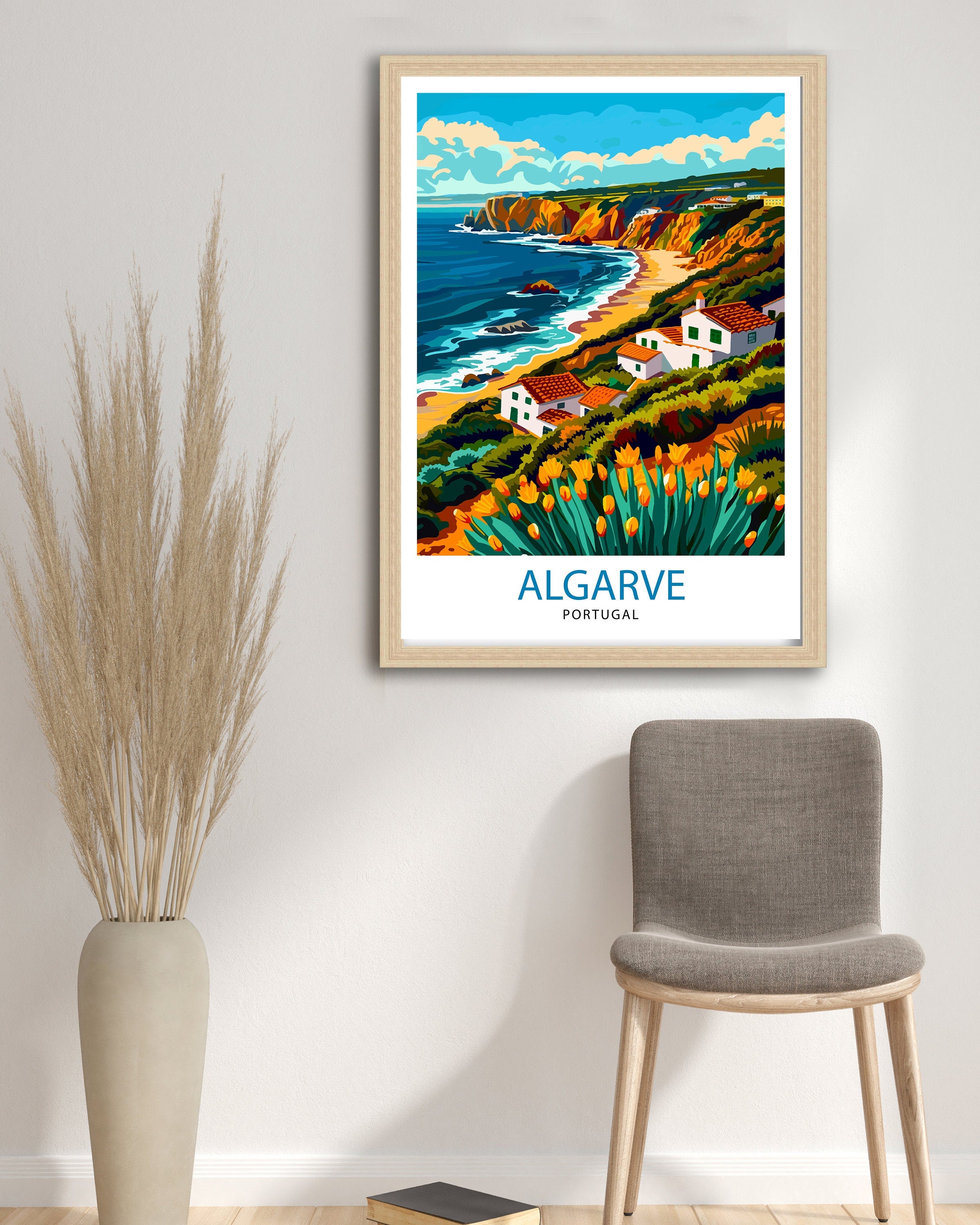 Algarve Portugal Travel Print Algarve Wall Decor Algarve Poster Portugal Travel Prints Algarve Art Print Algarve Illustration Algarve Wall