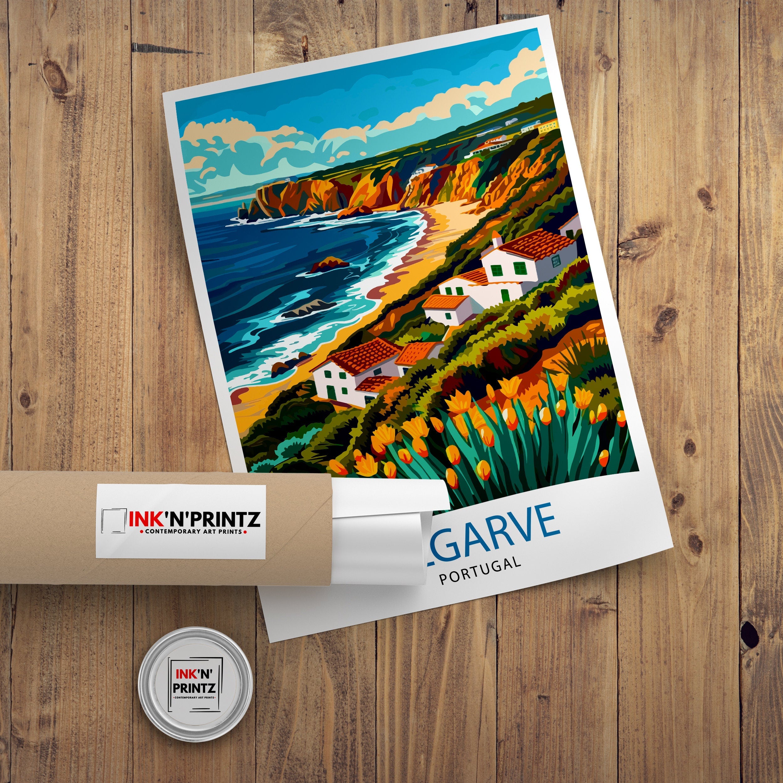 Algarve Portugal Travel Print Algarve Wall Decor Algarve Poster Portugal Travel Prints Algarve Art Print Algarve Illustration Algarve Wall