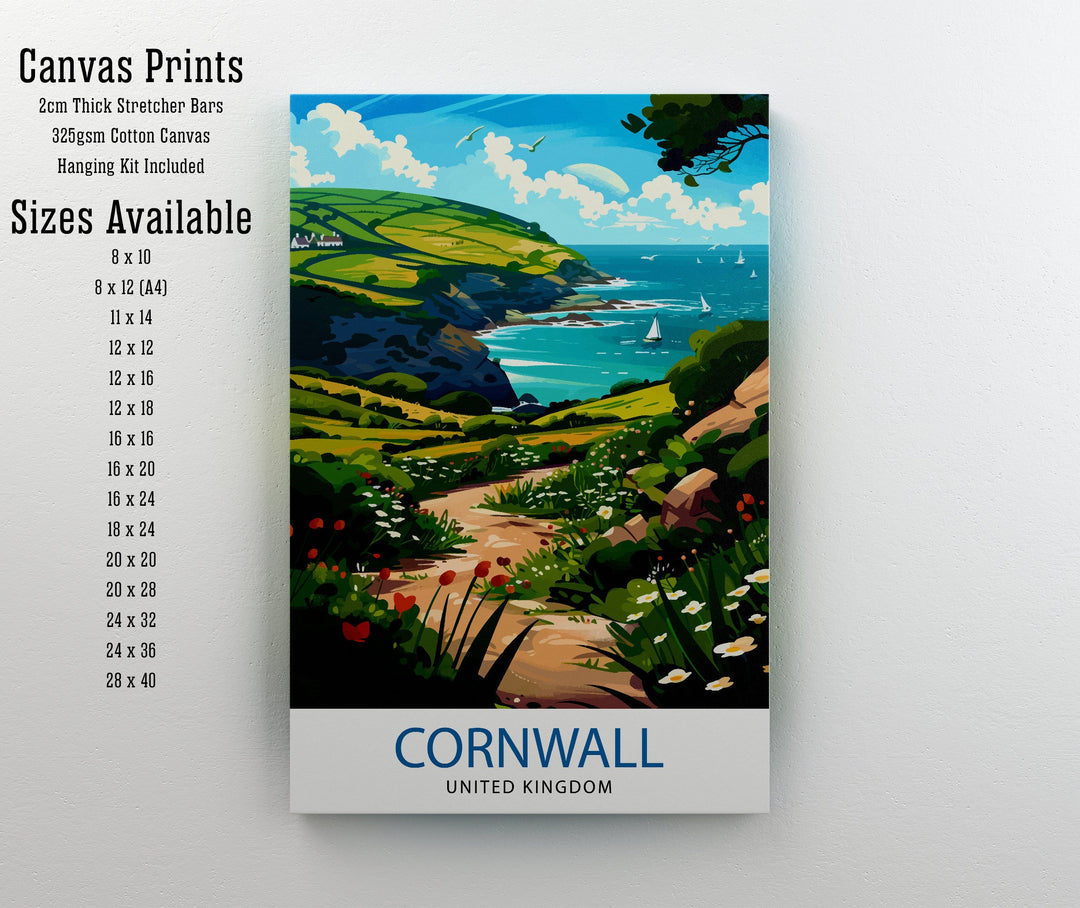 Cornwall United Kingdom Poster Coastal Charm Art English Seaside Poster Cornish Coastline