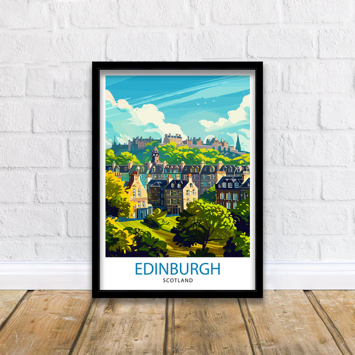 Edinburgh Scotland Travel Poster Edinburgh Wall Art Edinburgh Home Decor Scotland Illustration