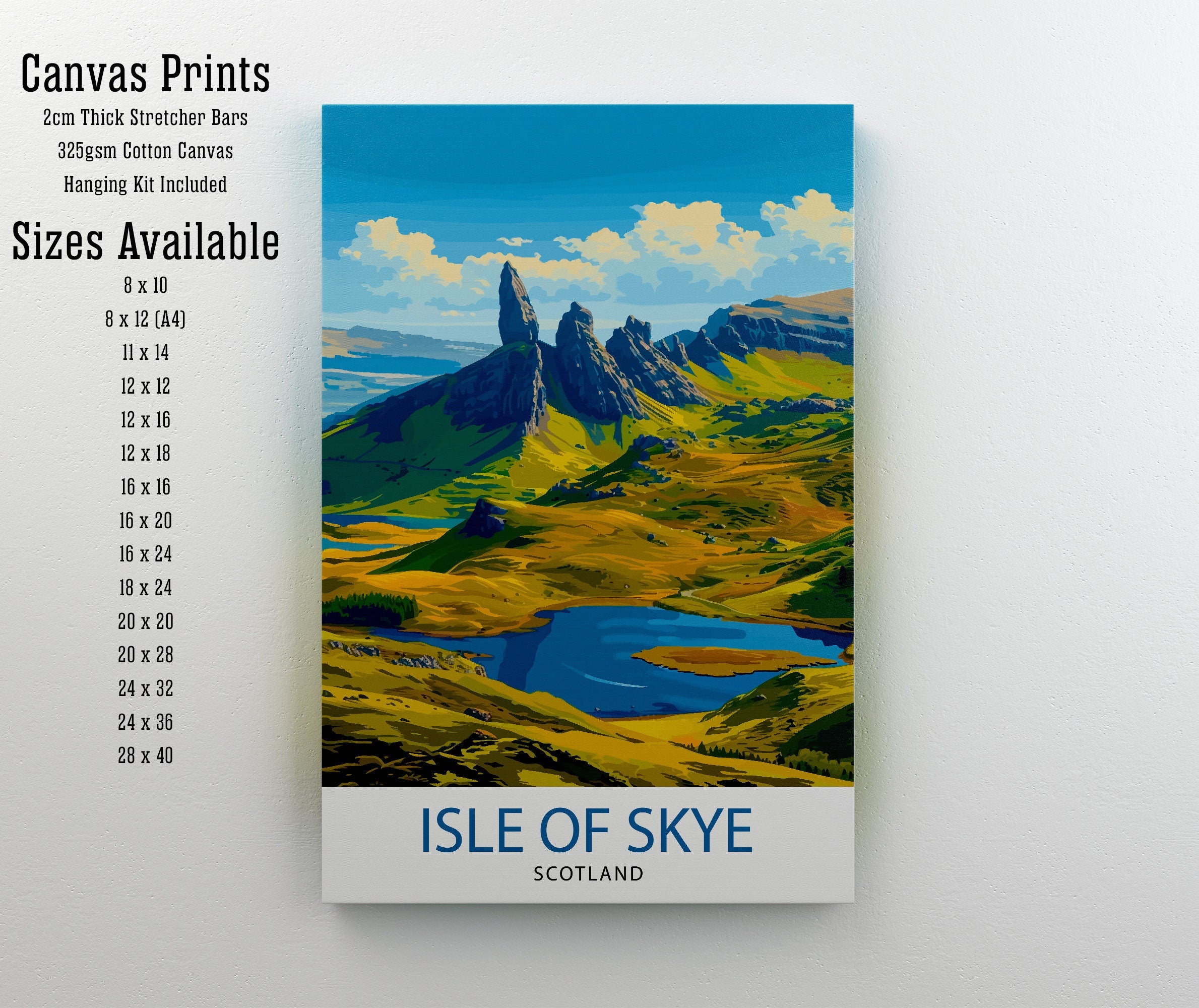 Isle of Skye Travel Print Skye Wall Decor Skye Home Living Decor, Isle of Skye Illustration Travel Poster Gift for Skye Scotland Home Decor