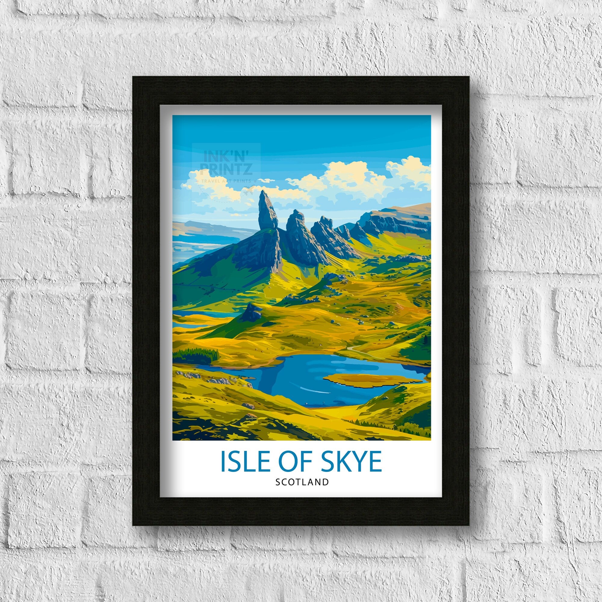 Isle of Skye Travel Print Skye Wall Decor Skye Home Living Decor, Isle of Skye Illustration Travel Poster Gift for Skye Scotland Home Decor