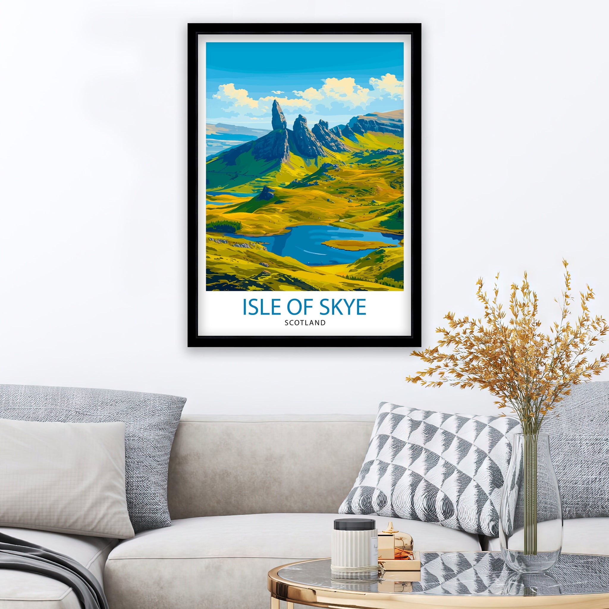 Isle of Skye Travel Print Skye Wall Decor Skye Home Living Decor, Isle of Skye Illustration Travel Poster Gift for Skye Scotland Home Decor