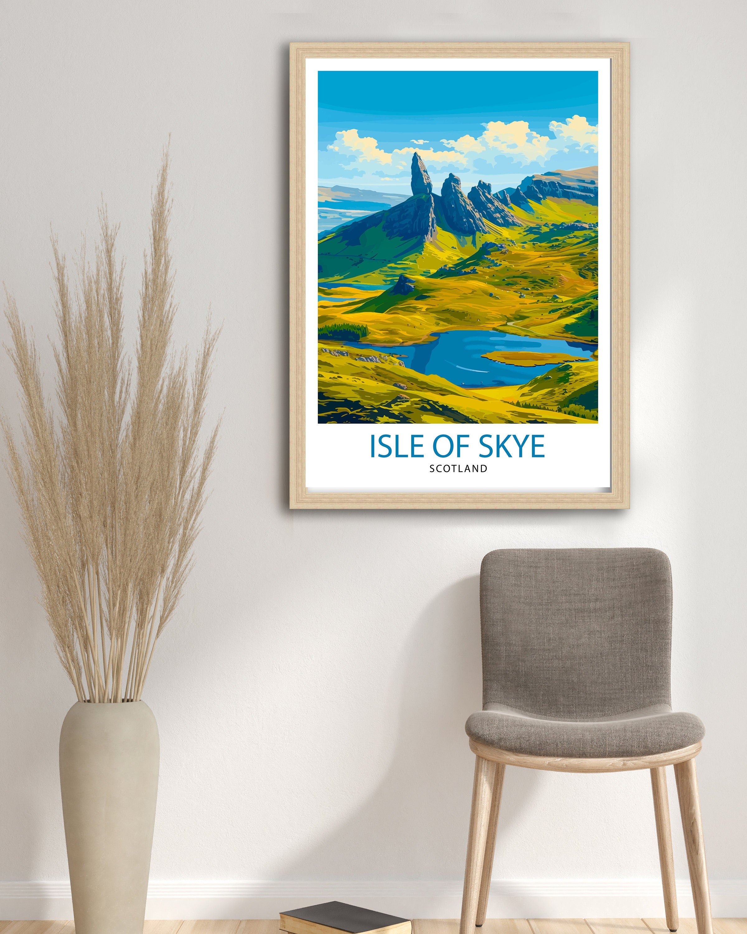 Isle of Skye Travel Print Skye Wall Decor Skye Home Living Decor, Isle of Skye Illustration Travel Poster Gift for Skye Scotland Home Decor
