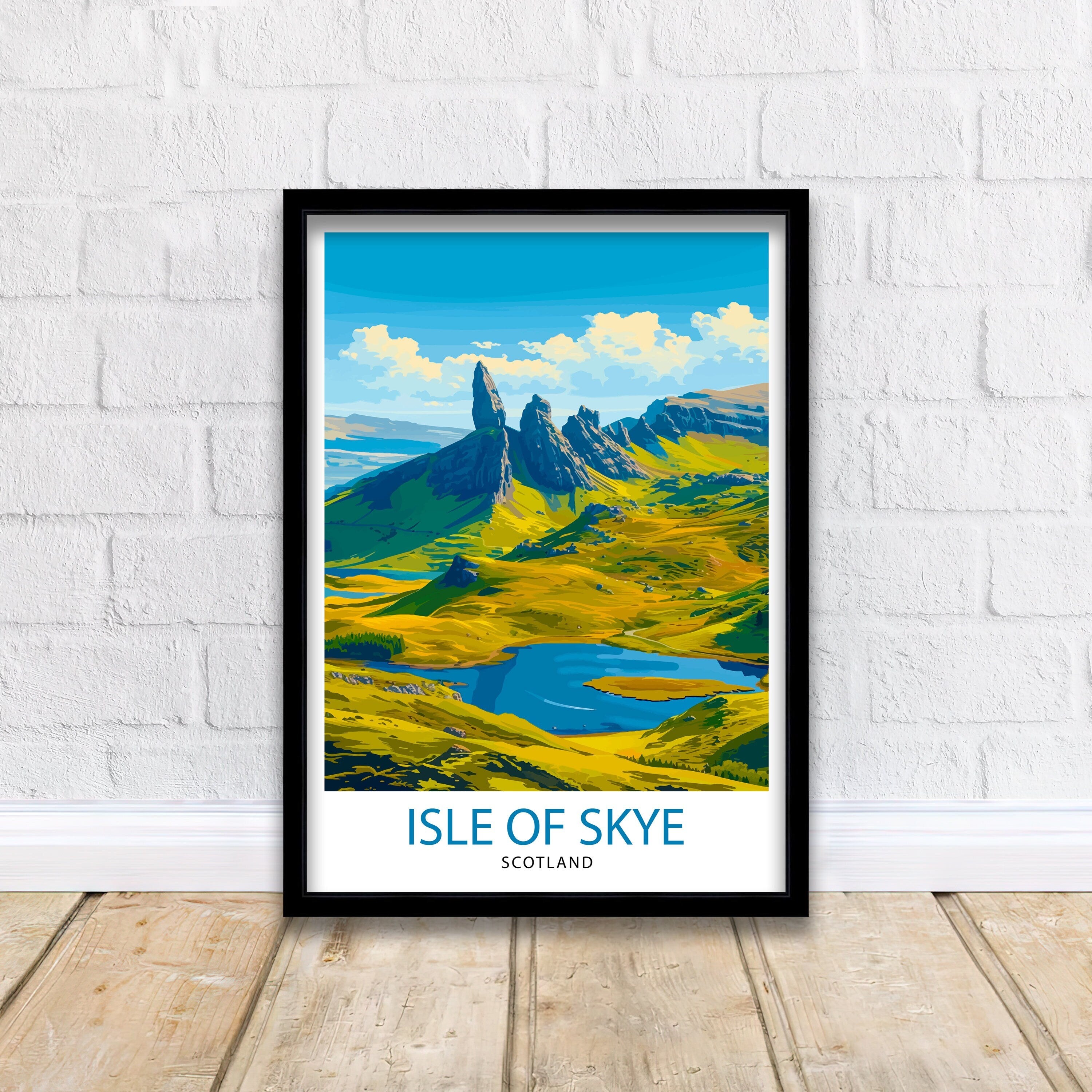 Isle of Skye Travel Print Skye Wall Decor Skye Home Living Decor, Isle of Skye Illustration Travel Poster Gift for Skye Scotland Home Decor