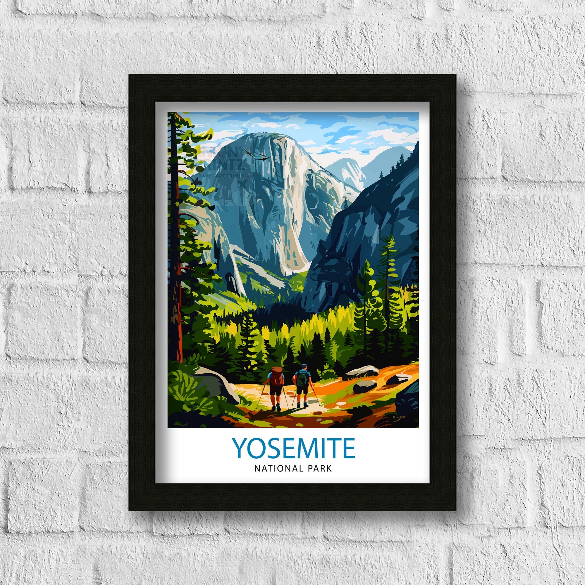 Yosemite National Park Travel Print| Yosemite Wall Art Yosemite Home Living Decor Yosemite Illustration Travel Poster Gift for Yosemite Fans
