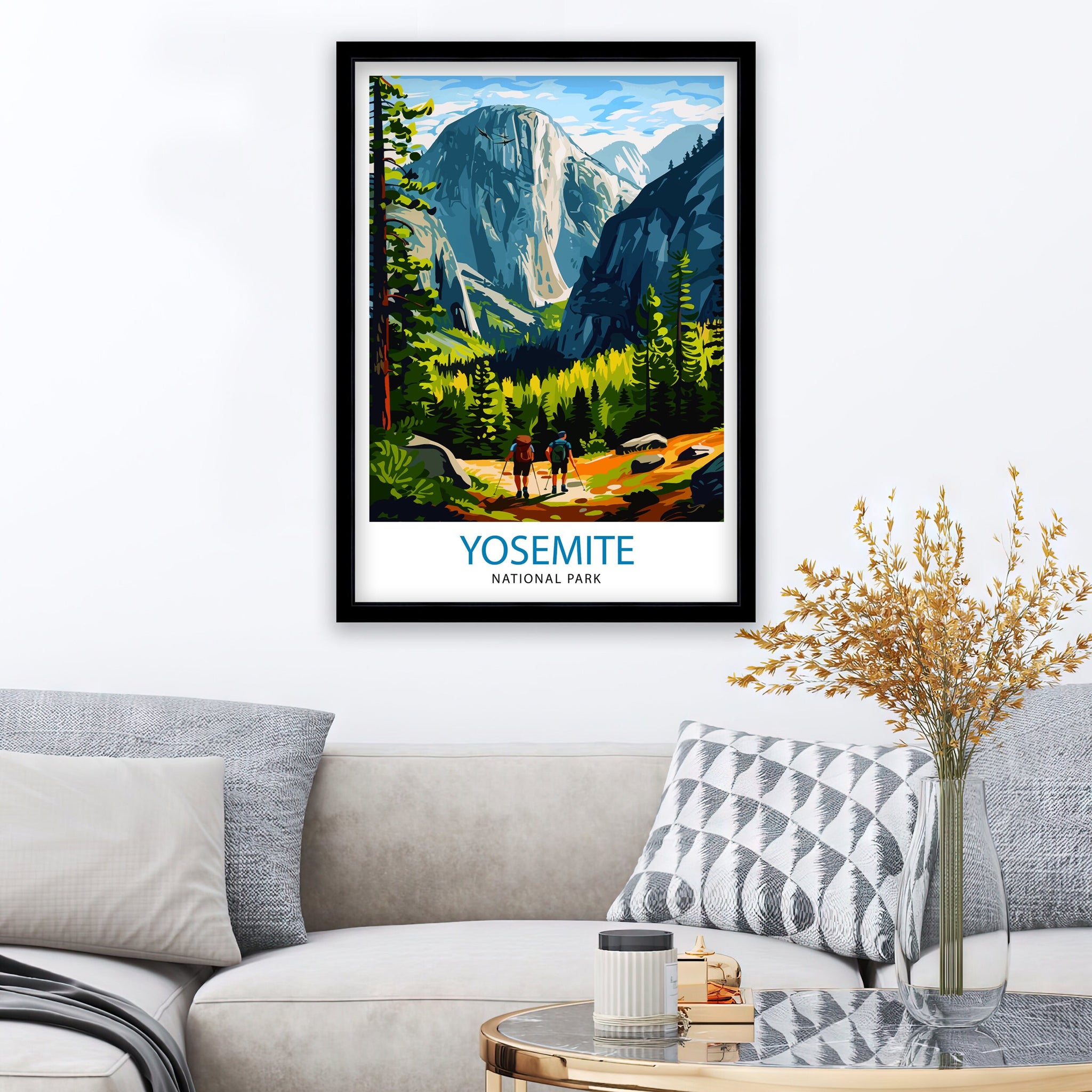 Yosemite National Park Travel Print| Yosemite Wall Art Yosemite Home Living Decor Yosemite Illustration Travel Poster Gift for Yosemite Fans