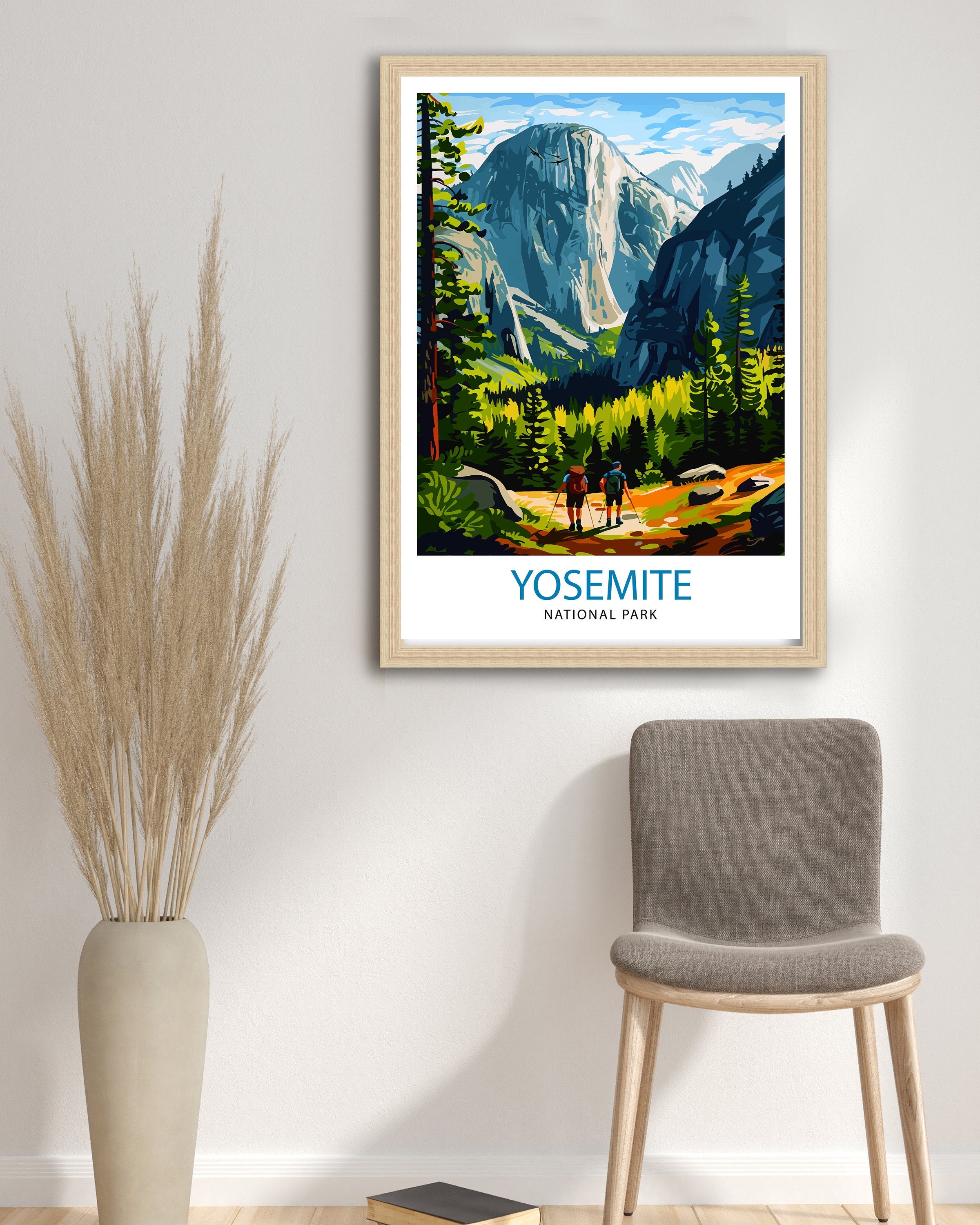 Yosemite National Park Travel Print| Yosemite Wall Art Yosemite Home Living Decor Yosemite Illustration Travel Poster Gift for Yosemite Fans