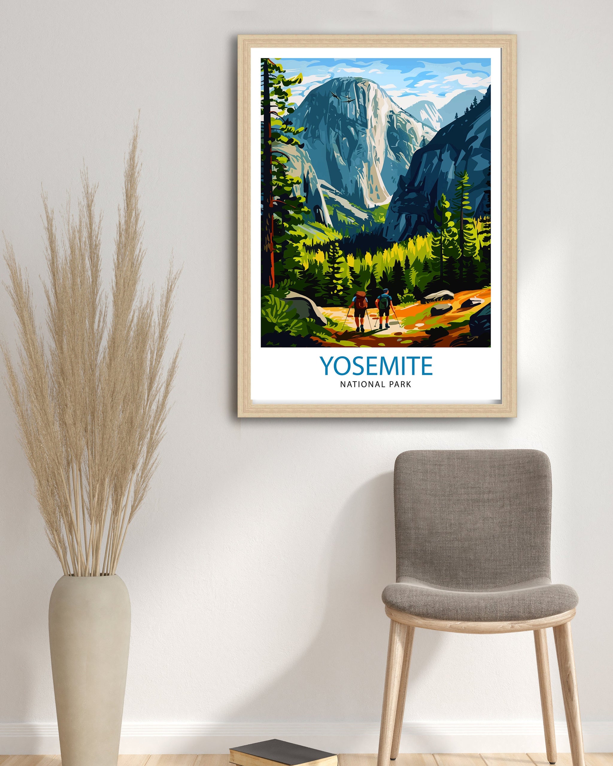 Yosemite National Park Travel Print| Yosemite Wall Art Yosemite Home Living Decor Yosemite Illustration Travel Poster Gift for Yosemite Fans