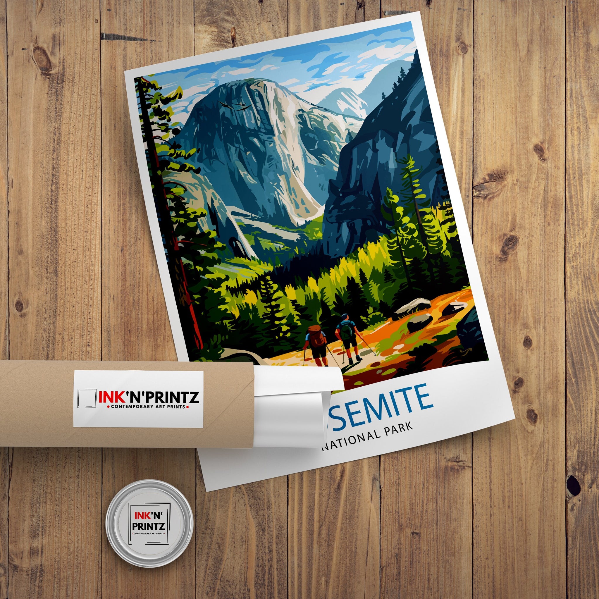 Yosemite National Park Travel Print| Yosemite Wall Art Yosemite Home Living Decor Yosemite Illustration Travel Poster Gift for Yosemite Fans