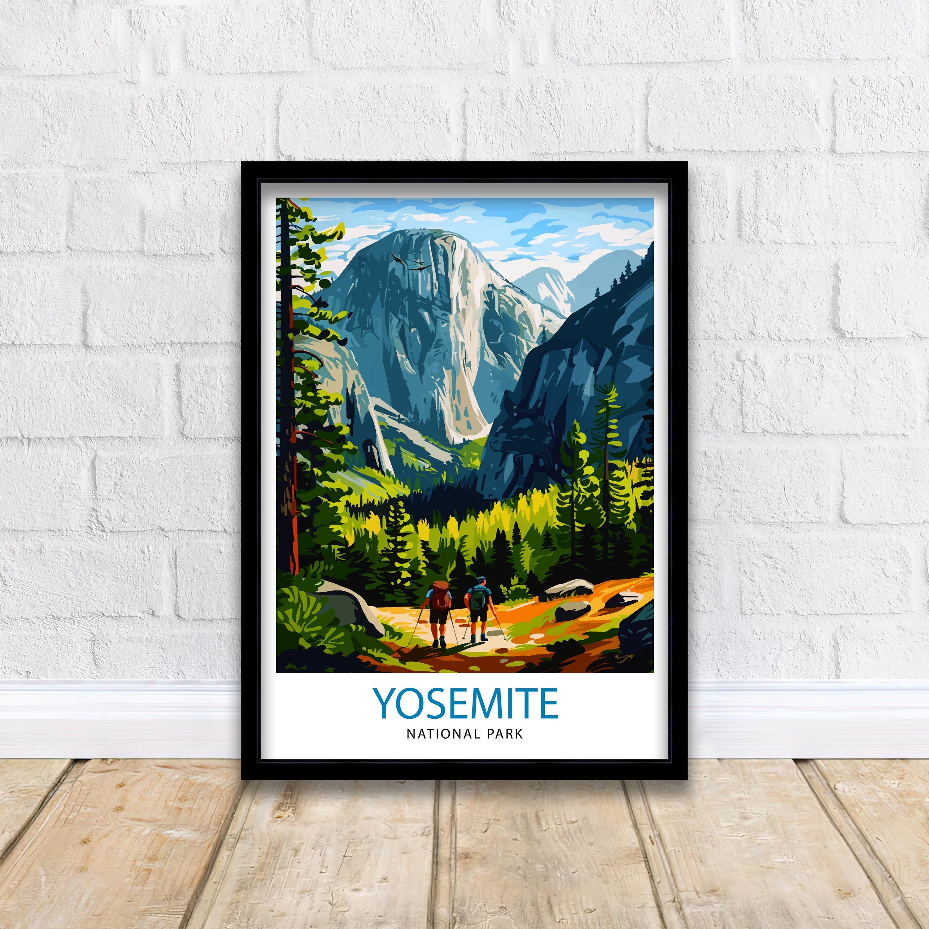 Yosemite National Park Travel Print| Yosemite Wall Art Yosemite Home Living Decor Yosemite Illustration Travel Poster Gift for Yosemite Fans