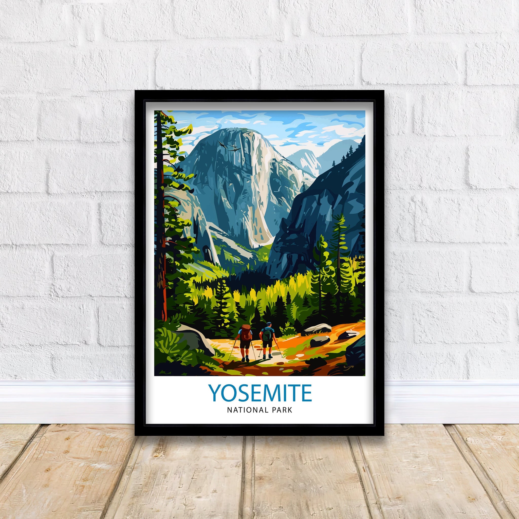 Yosemite National Park Travel Print| Yosemite Wall Art Yosemite Home Living Decor Yosemite Illustration Travel Poster Gift for Yosemite Fans