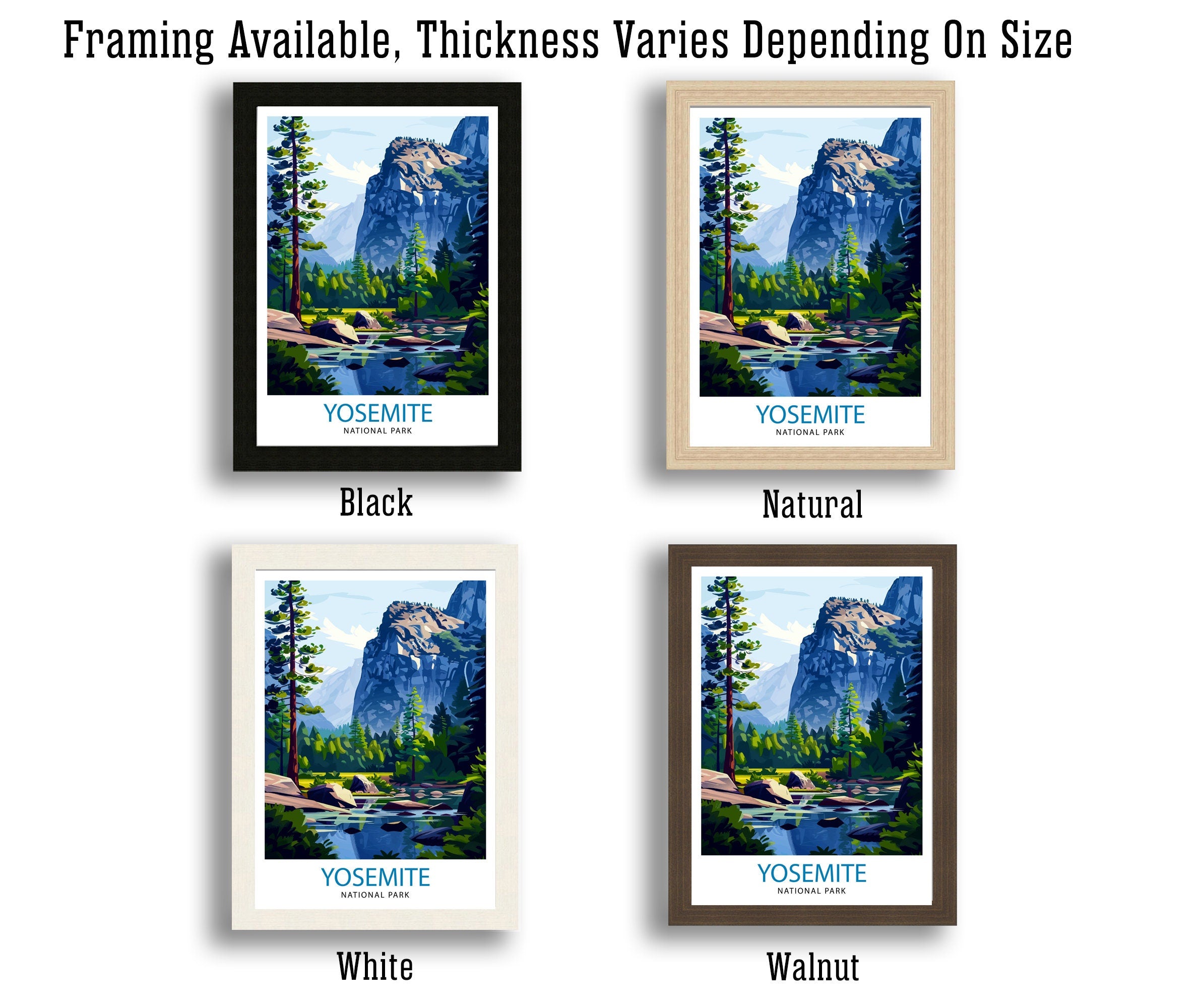Yosemite National Park Travel Print| Yosemite Wall Art Yosemite Home Living Decor Yosemite Illustration Travel Poster Gift for Yosemite Fans