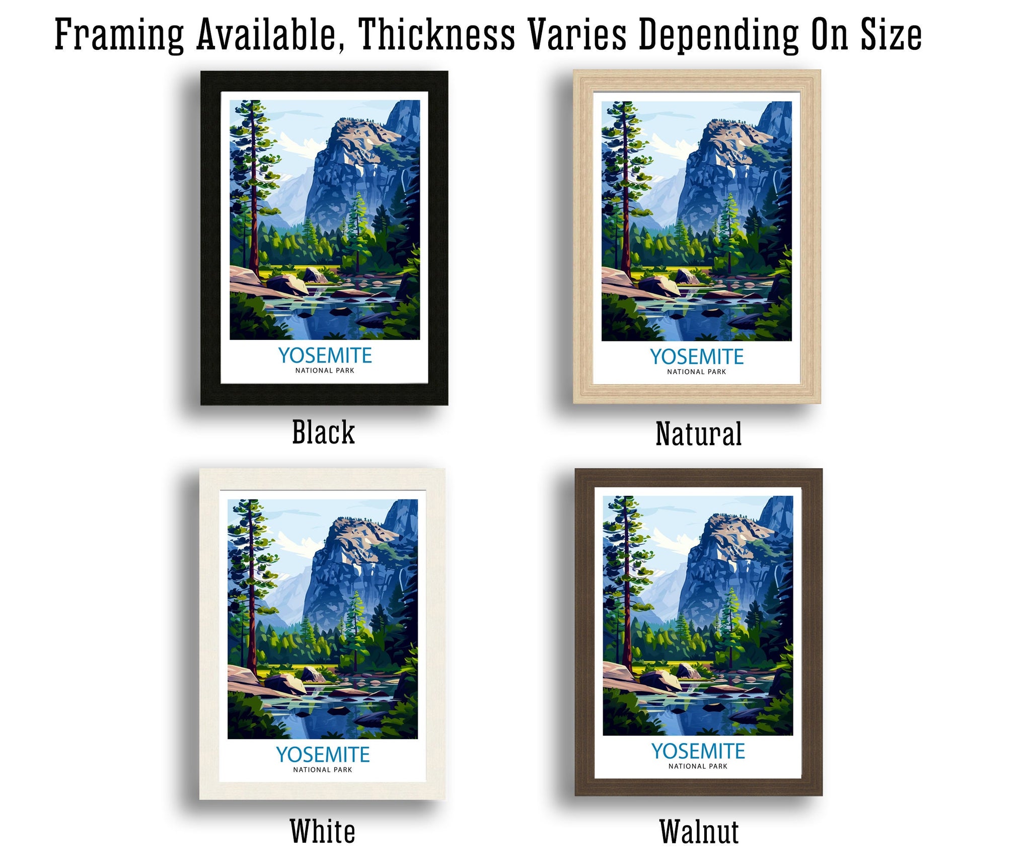 Yosemite National Park Travel Print| Yosemite Wall Art Yosemite Home Living Decor Yosemite Illustration Travel Poster Gift for Yosemite Fans