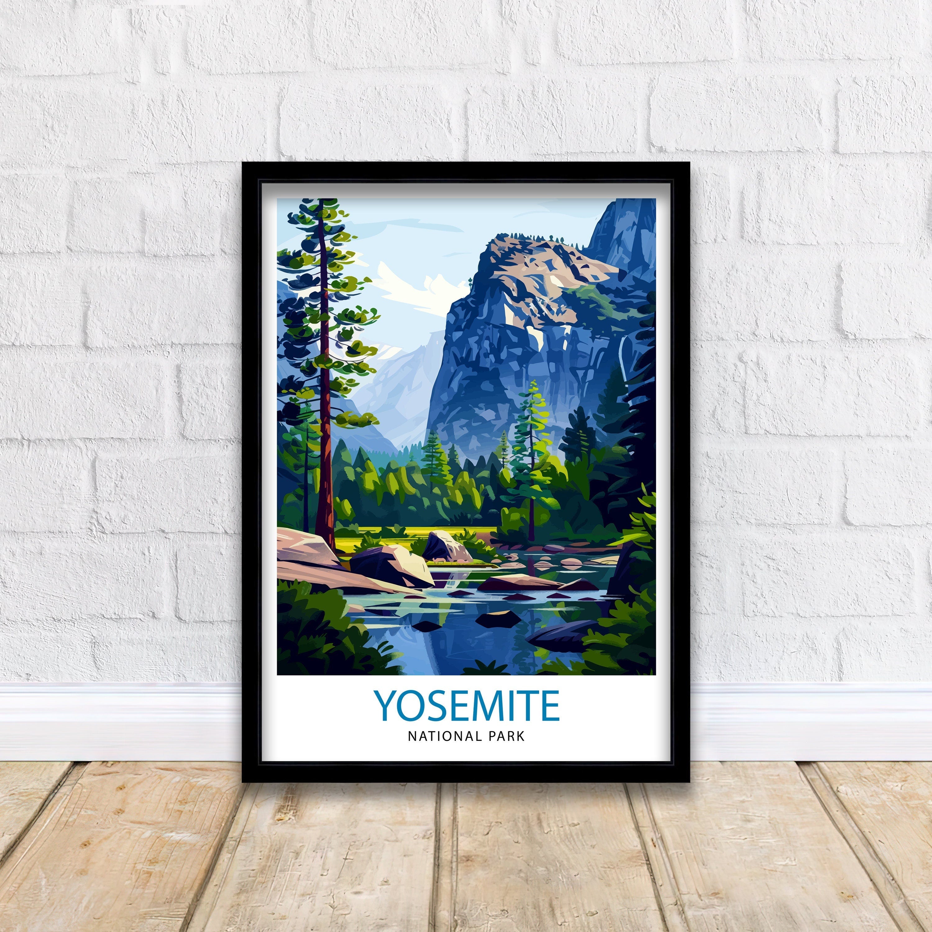 Yosemite National Park Travel Print| Yosemite Wall Art Yosemite Home Living Decor Yosemite Illustration Travel Poster Gift for Yosemite Fans