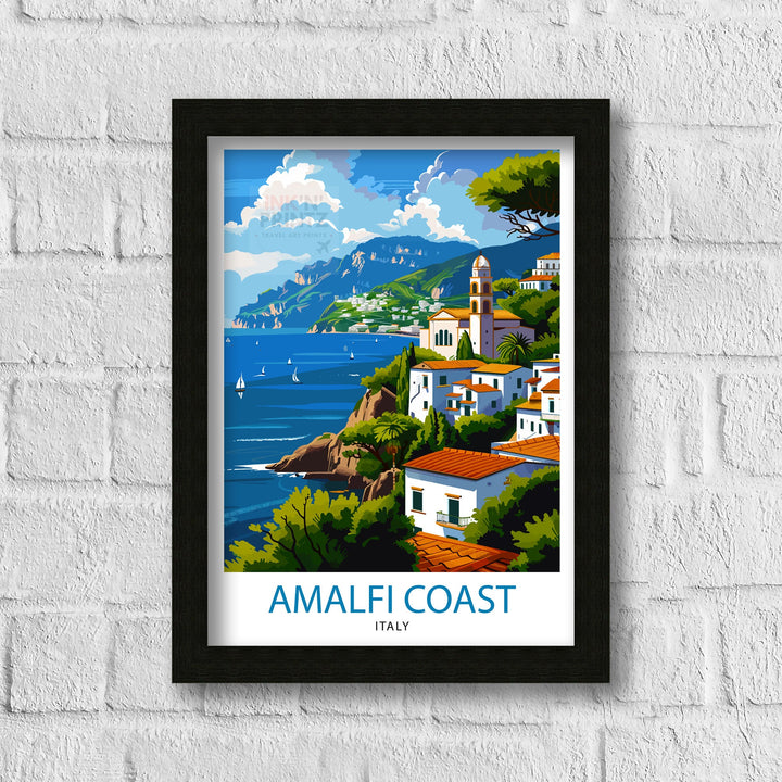 Amalfi Coast Italy Travel Poster Amalfi Coast