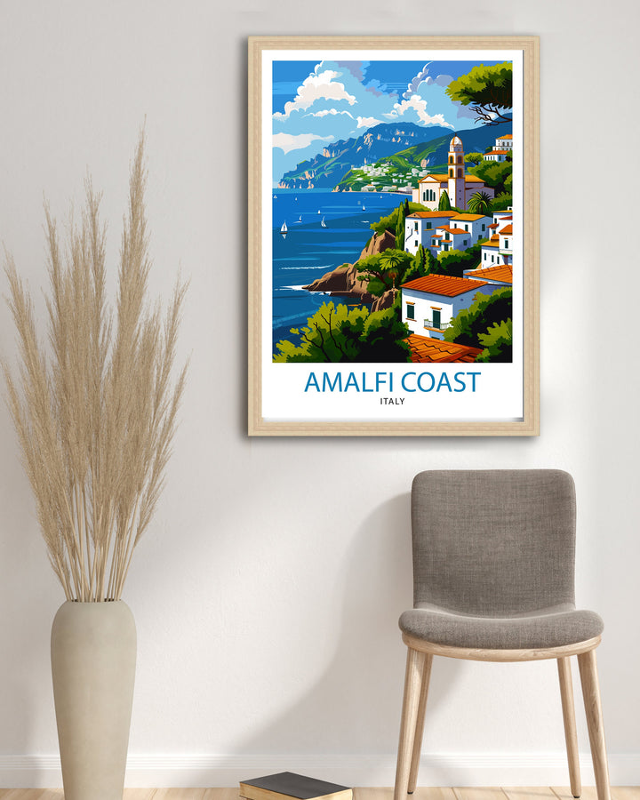 Amalfi Coast Italy Travel Poster Amalfi Coast