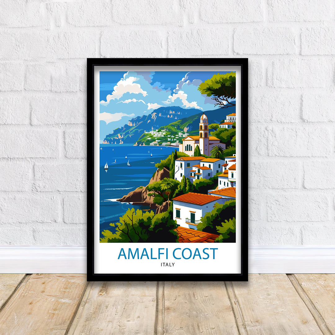 Amalfi Coast Italy Travel Poster Amalfi Coast