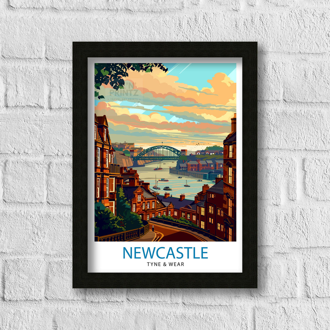 Newcastle upon Tyne Travel Poster Newcastle