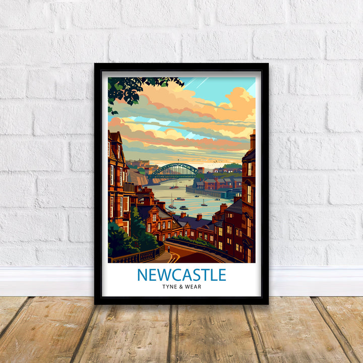 Newcastle upon Tyne Travel Poster Newcastle