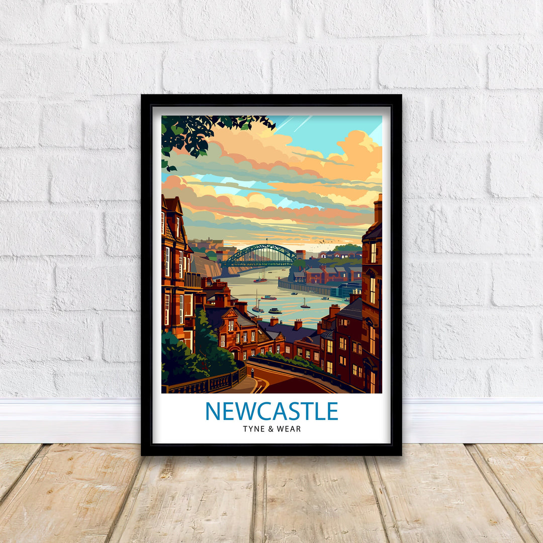 Newcastle upon Tyne Travel Poster Newcastle