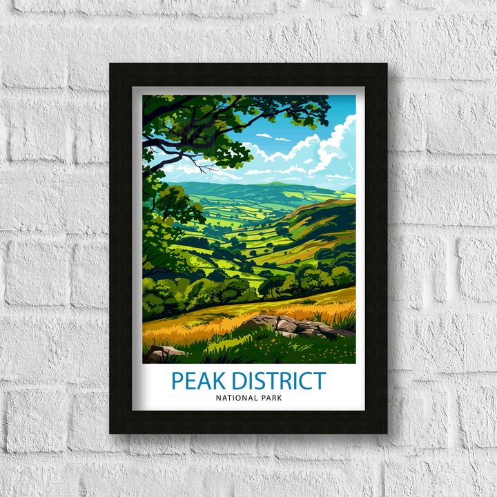 Peak District Travel Poster Peak District Wall Art Peak District Home Decor Peak District Illustration Peak District UK Travel Poster Gift