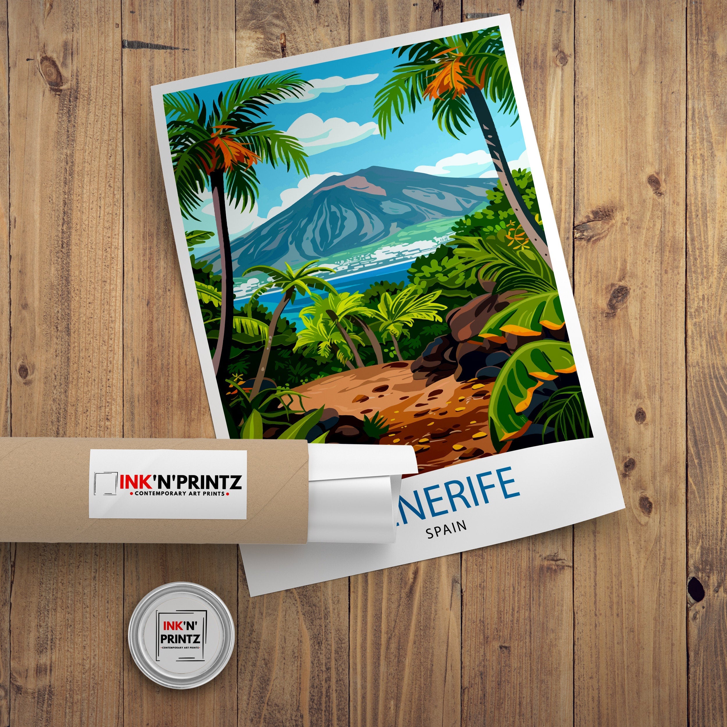 Tenerife Spain Travel Print Tenerife Wall Decor Tenerife Home Living Decor Tenerife Illustration Travel Poster Gift For Tenerife Spain Home
