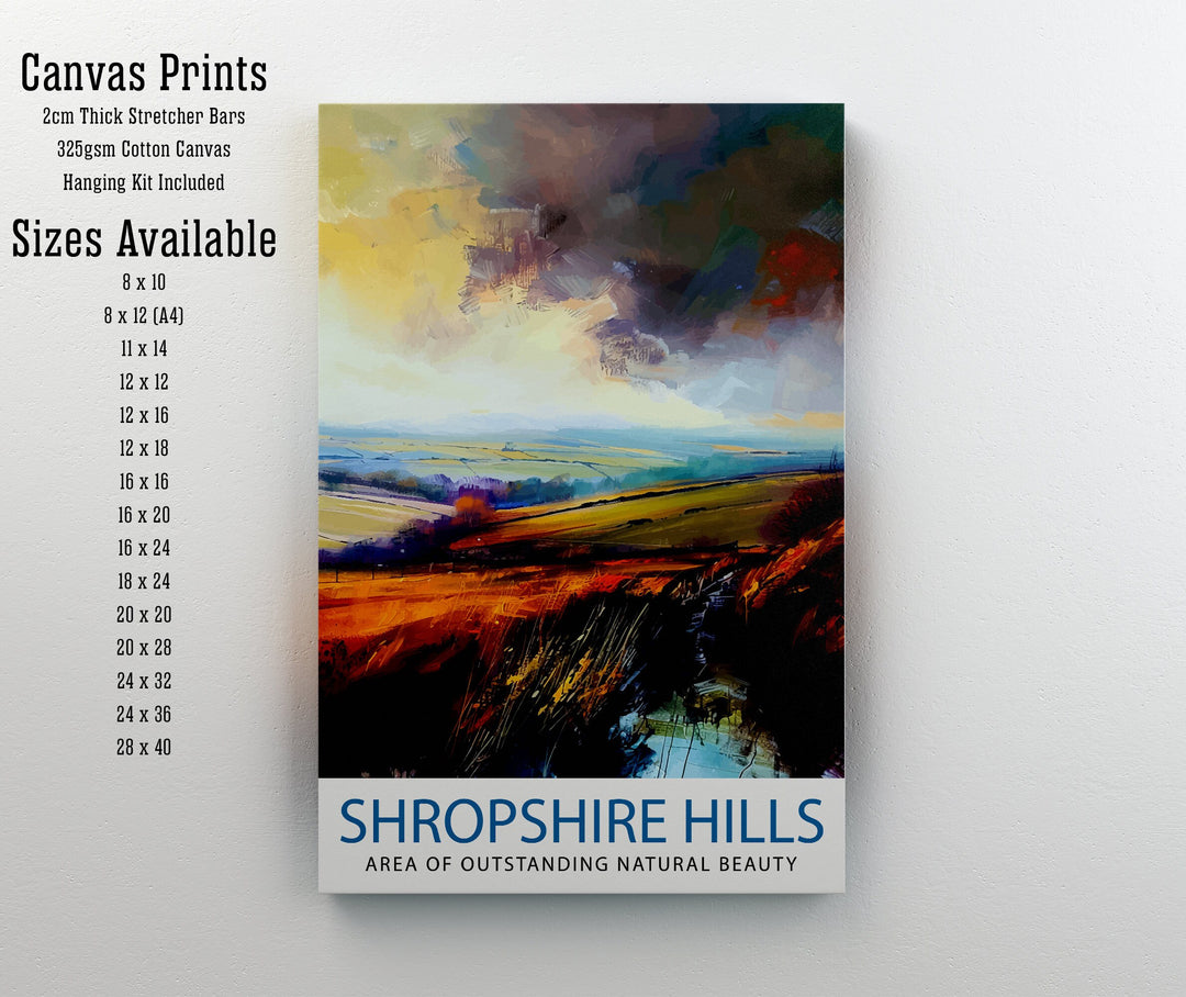 Shropshire Hills Travel Print Shropshire Wall Decor Shropshire Hills Illustration Travel Poster Gift for Shropshire England Home Decor