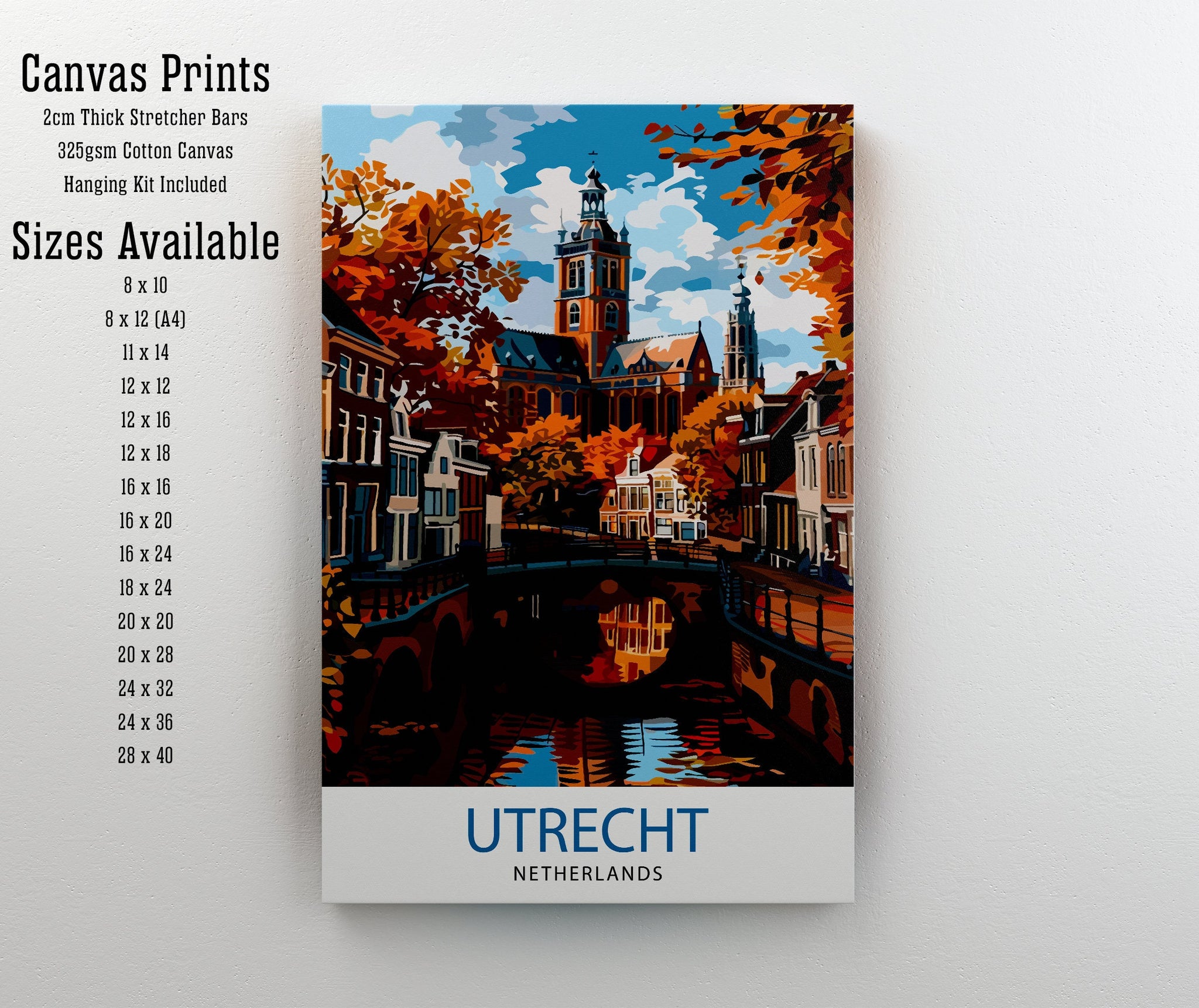 Utrecht Netherlands Travel Print Utrecht Wall Decor Utrecht Home Living Decor Utrecht Illustration Travel Poster Gift for Netherlands