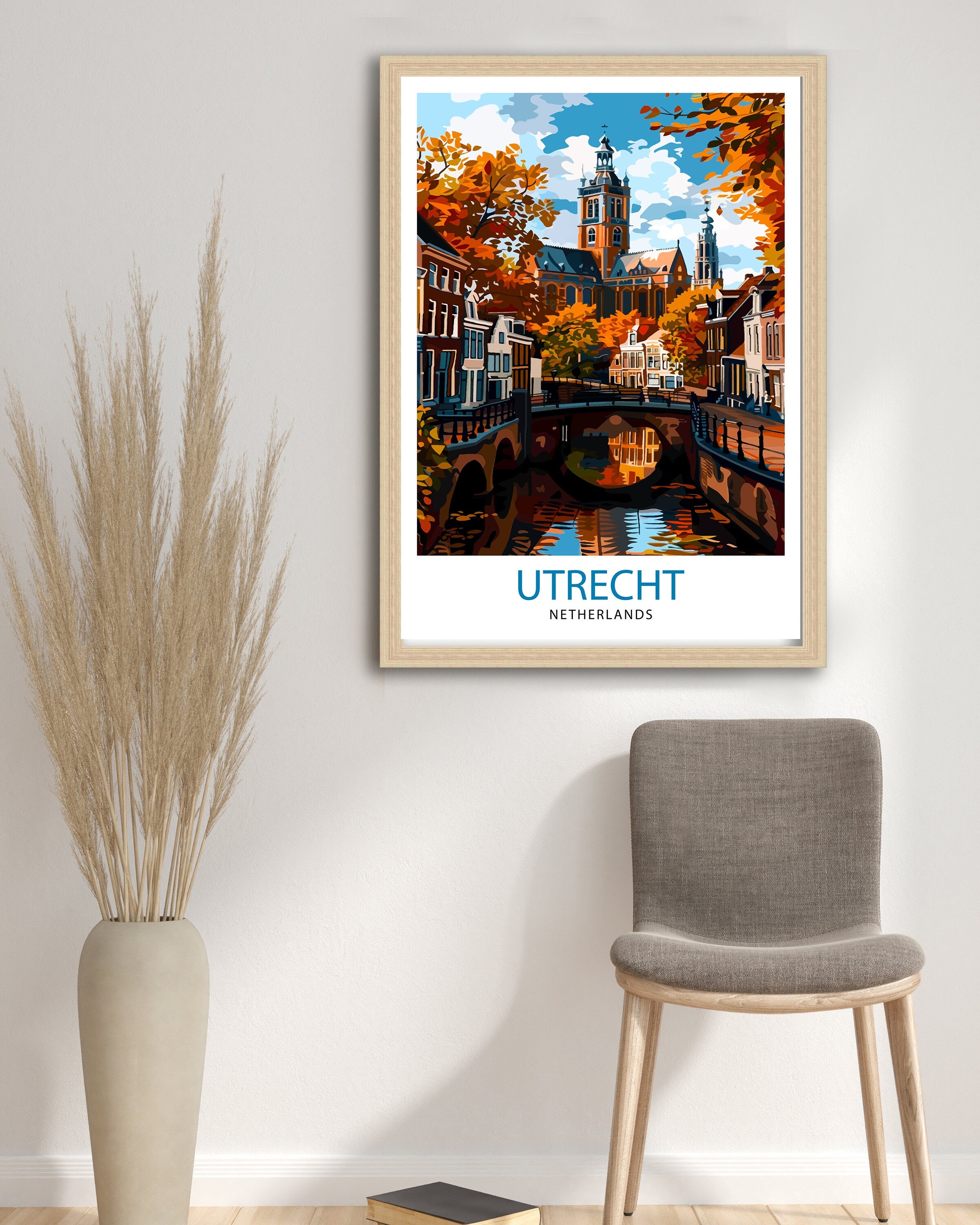Utrecht Netherlands Travel Print Utrecht Wall Decor Utrecht Home Living Decor Utrecht Illustration Travel Poster Gift for Netherlands