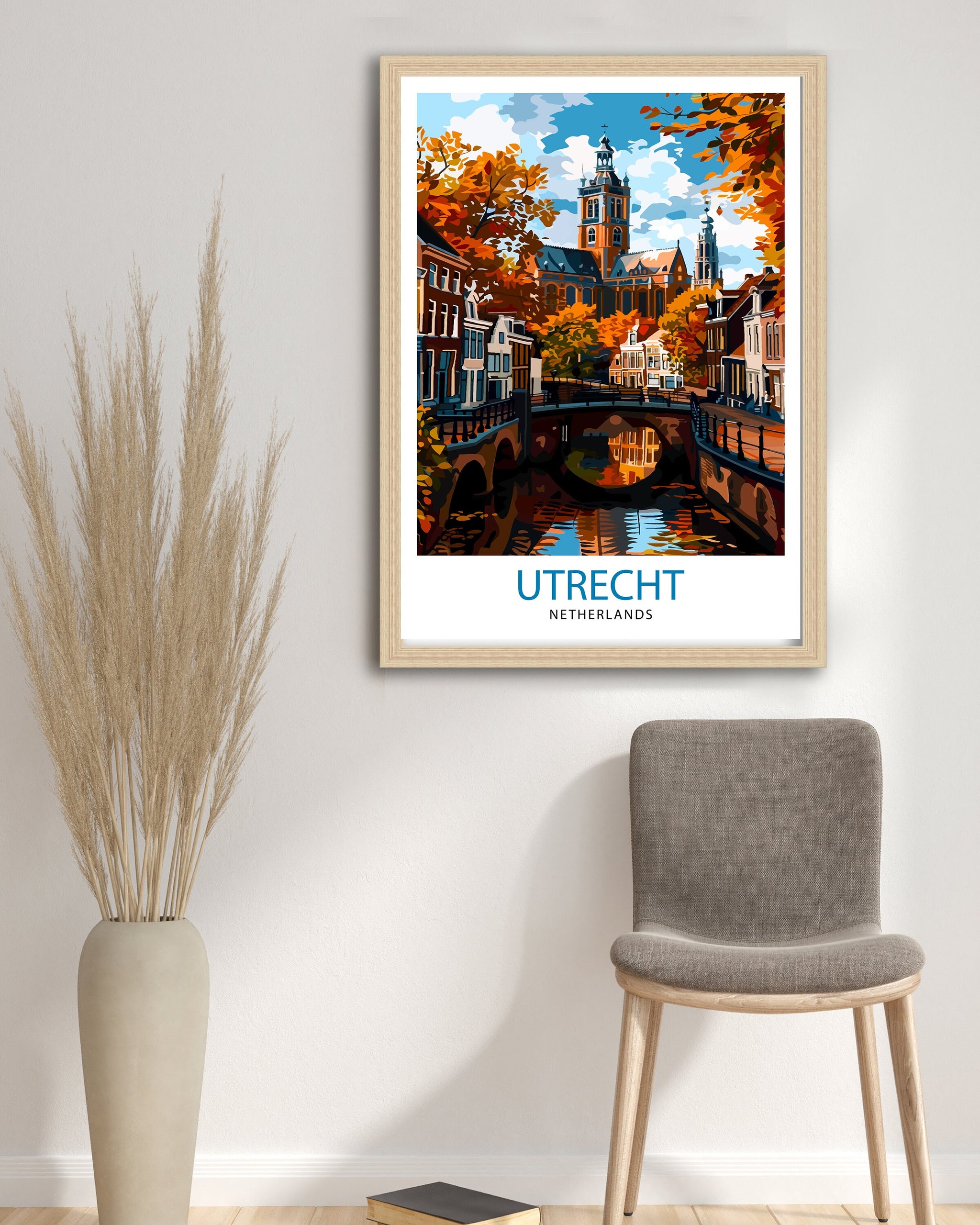 Utrecht Netherlands Travel Print Utrecht Wall Decor Utrecht Home Living Decor Utrecht Illustration Travel Poster Gift for Netherlands
