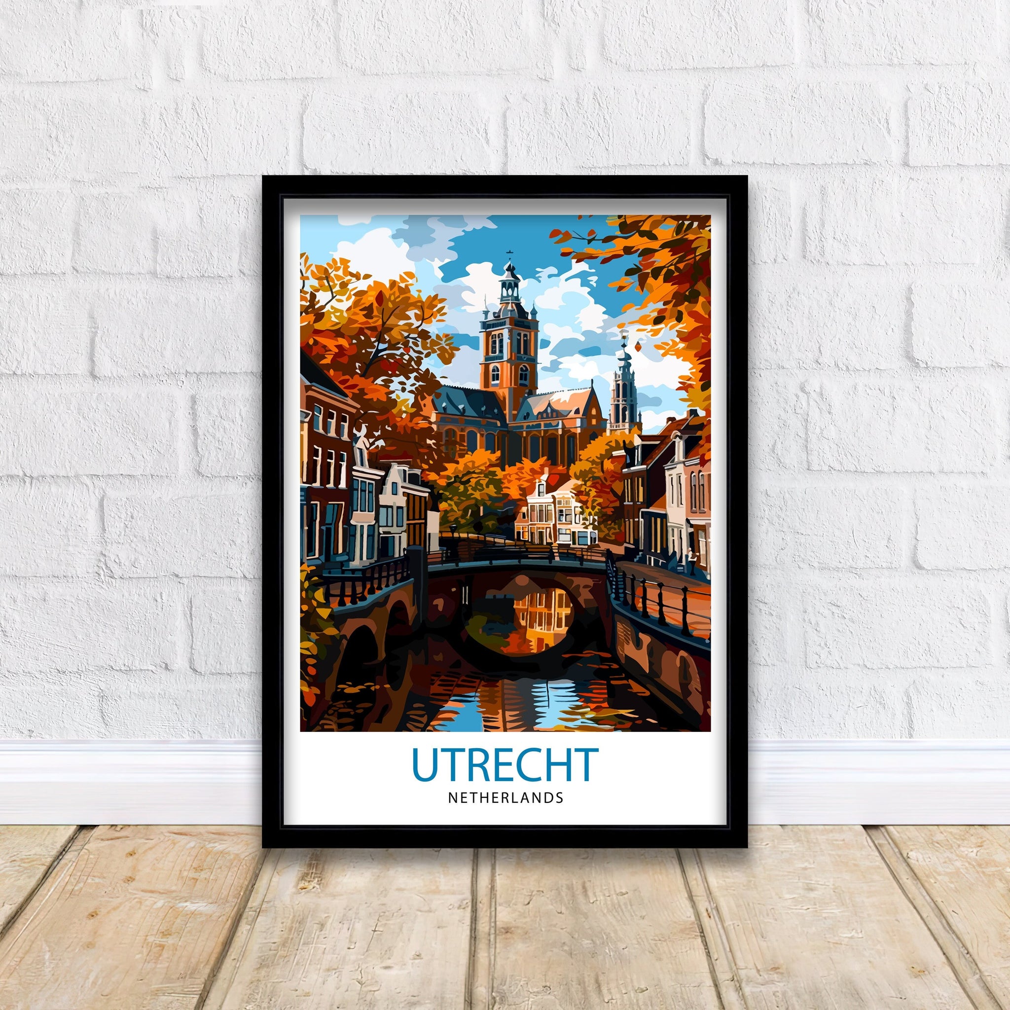 Utrecht Netherlands Travel Print Utrecht Wall Decor Utrecht Home Living Decor Utrecht Illustration Travel Poster Gift for Netherlands