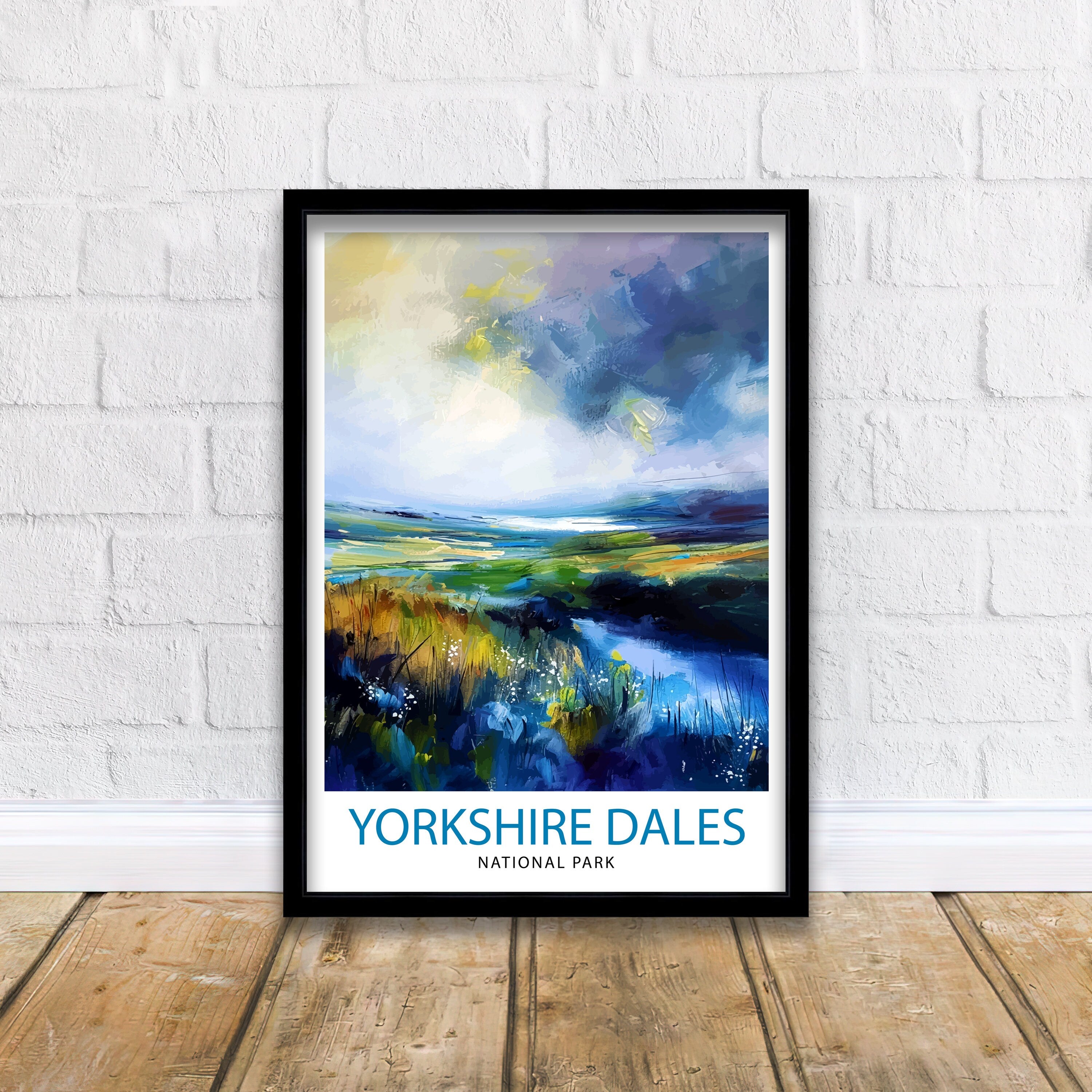 Yorkshire Dales Travel Print Wall Art, Home Decor Yorkshire Dales Illustration Travel Poster Gift For UK Travelers England Home Decor