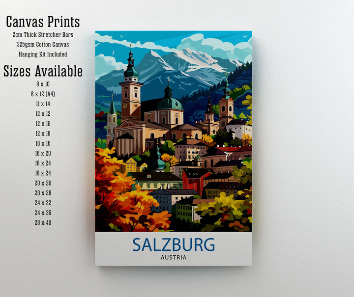 Salzburg Austria Travel Poster Salzburg