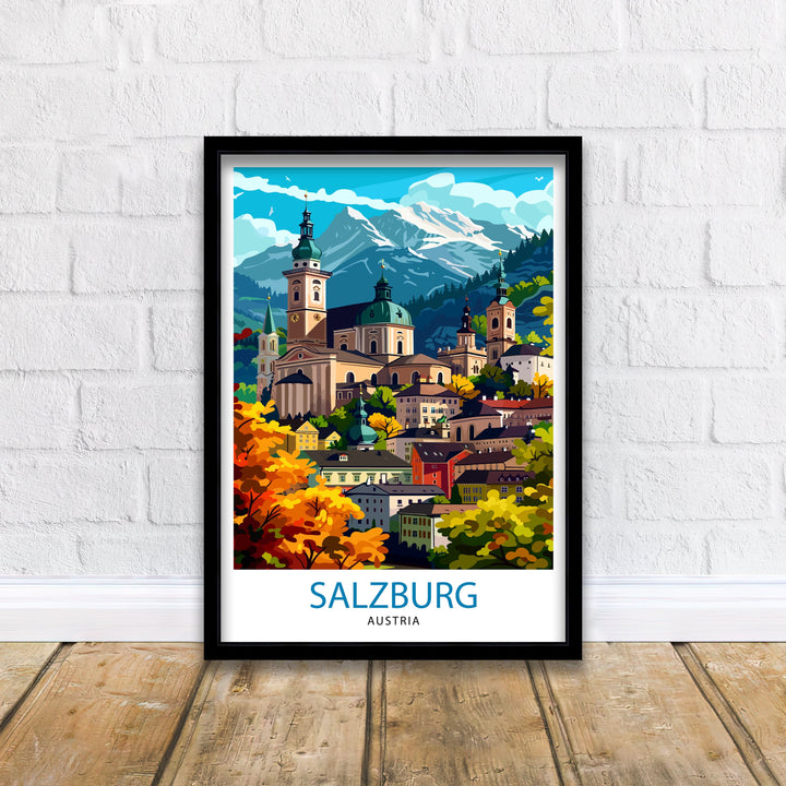 Salzburg Austria Travel Poster Salzburg