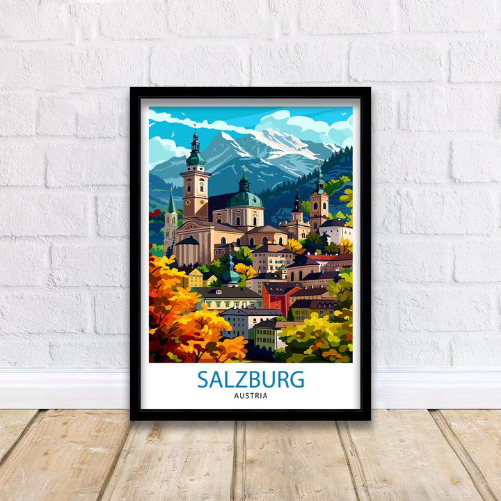 Salzburg Austria Travel Poster Salzburg