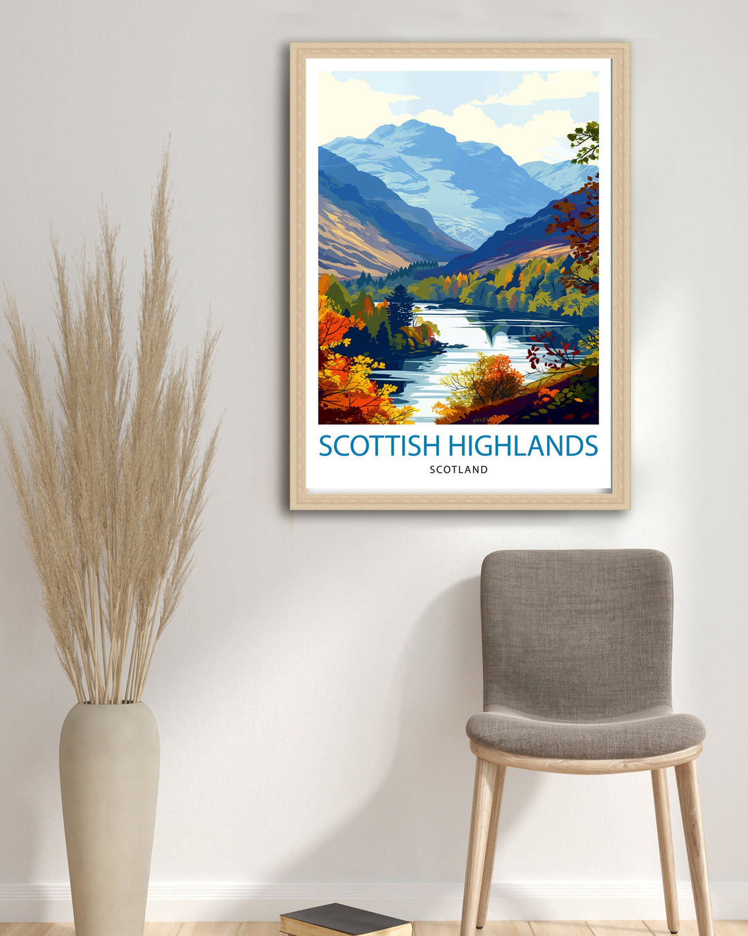 Scottish Highlands Poster Majestic Mountains Art Scotland Landscape Poster Wild Nature