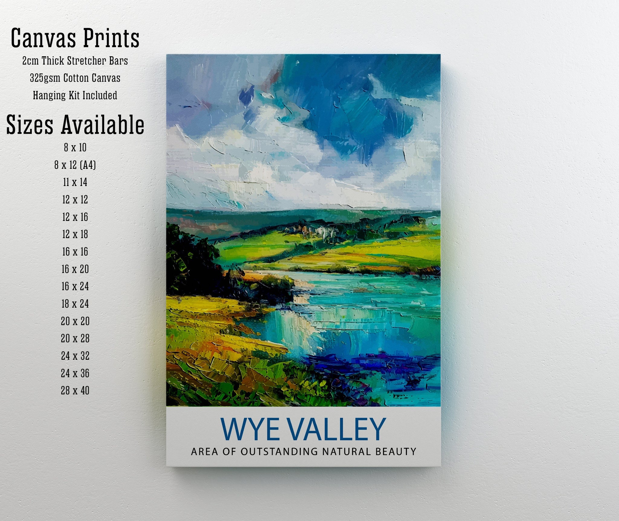 Wye Valley Travel Print Wye Valley Wall Art Wye Valley Home Decor Wye Valley Illustration Travel Poster Gift for Wye Valley UK Travel Print