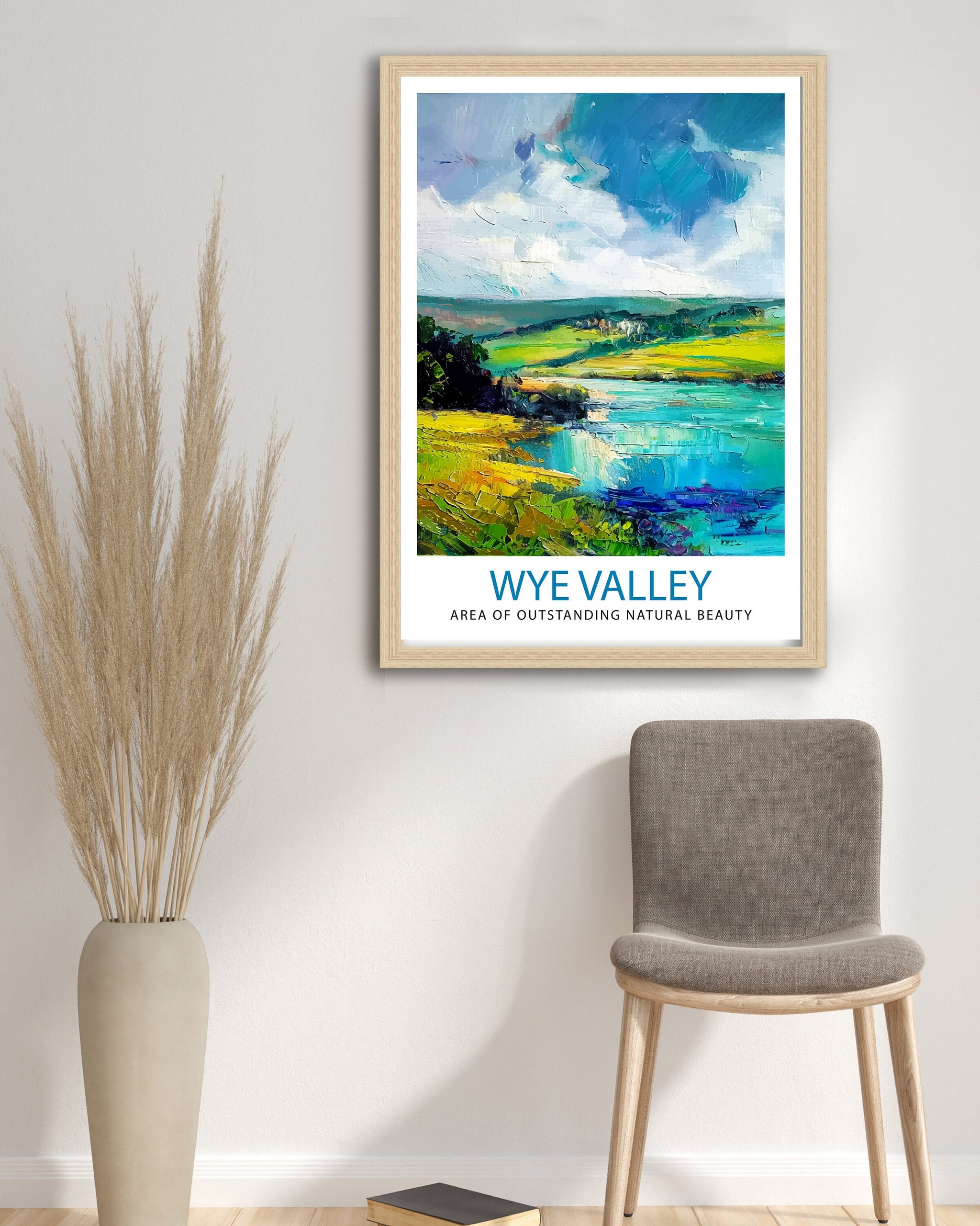 Wye Valley Travel Print Wye Valley Wall Art Wye Valley Home Decor Wye Valley Illustration Travel Poster Gift for Wye Valley UK Travel Print