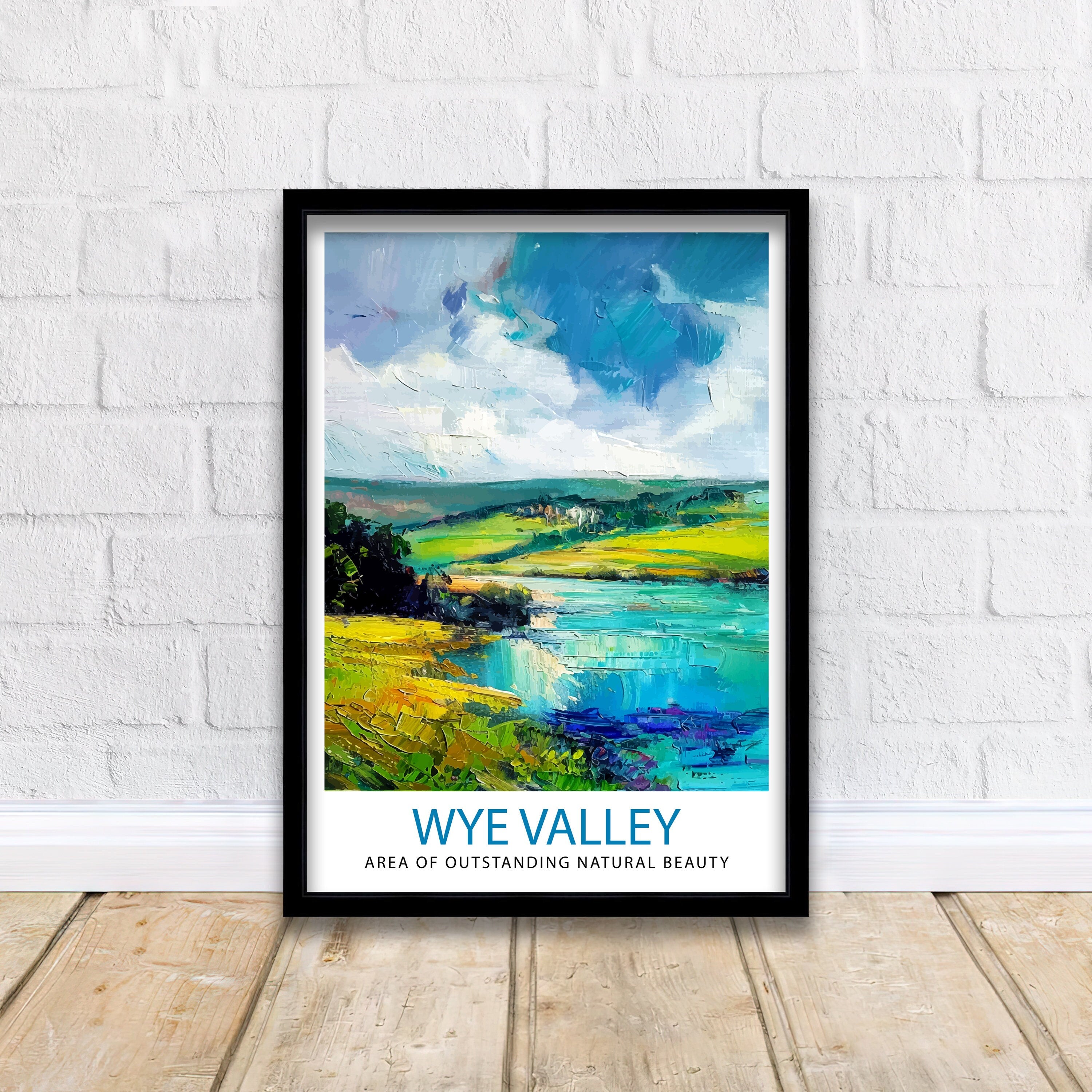 Wye Valley Travel Print Wye Valley Wall Art Wye Valley Home Decor Wye Valley Illustration Travel Poster Gift for Wye Valley UK Travel Print