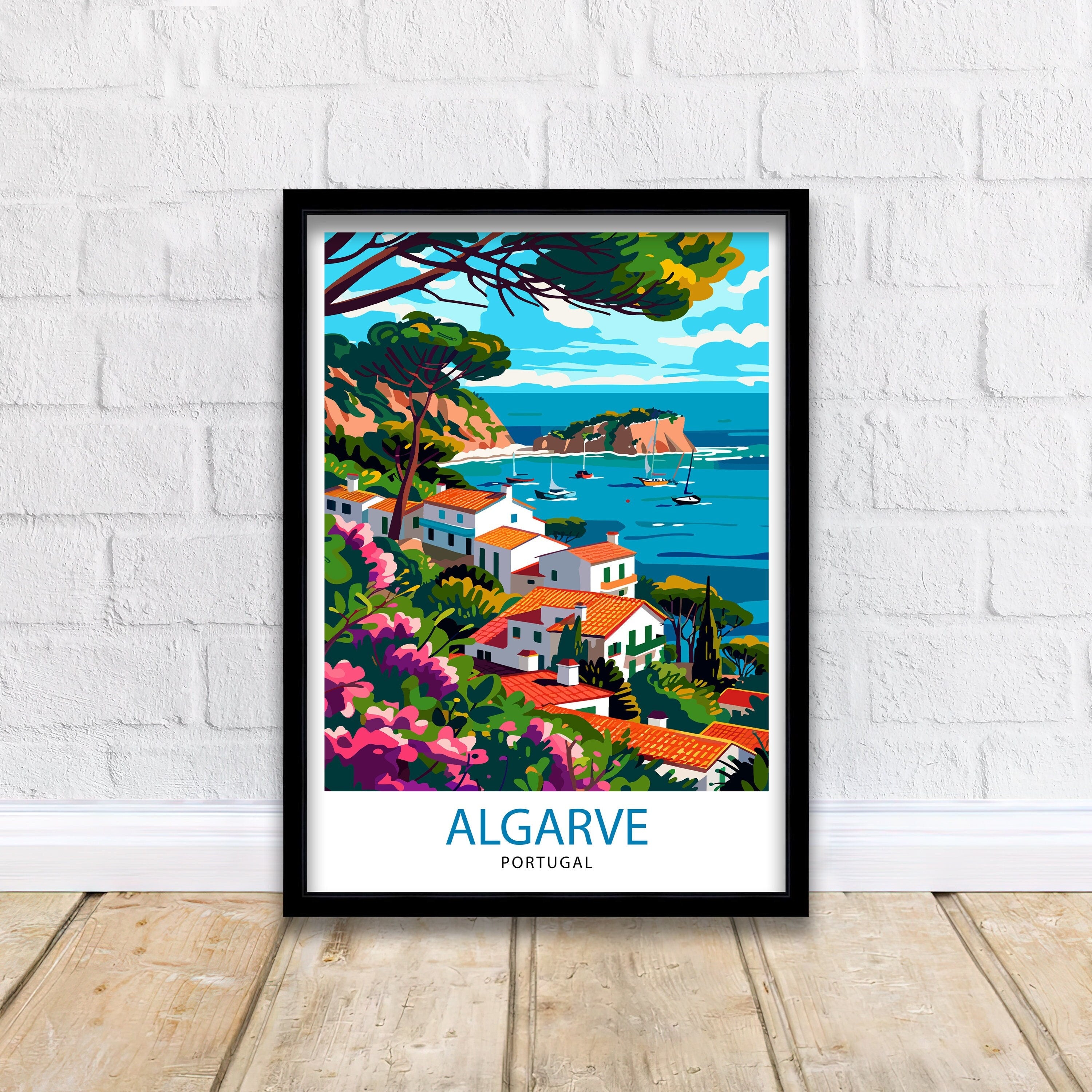 Algarve Portugal Travel Print Algarve Wall Decor Algarve Poster Portugal Travel Prints Algarve Art Print Algarve Illustration Algarve Wall