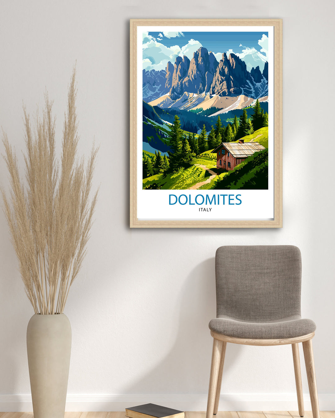 Dolomites Italy Travel Poster Dolomites Wall Art Dolomites Home Decor Italy Illustration Travel Poster Gift For Italy Lovers